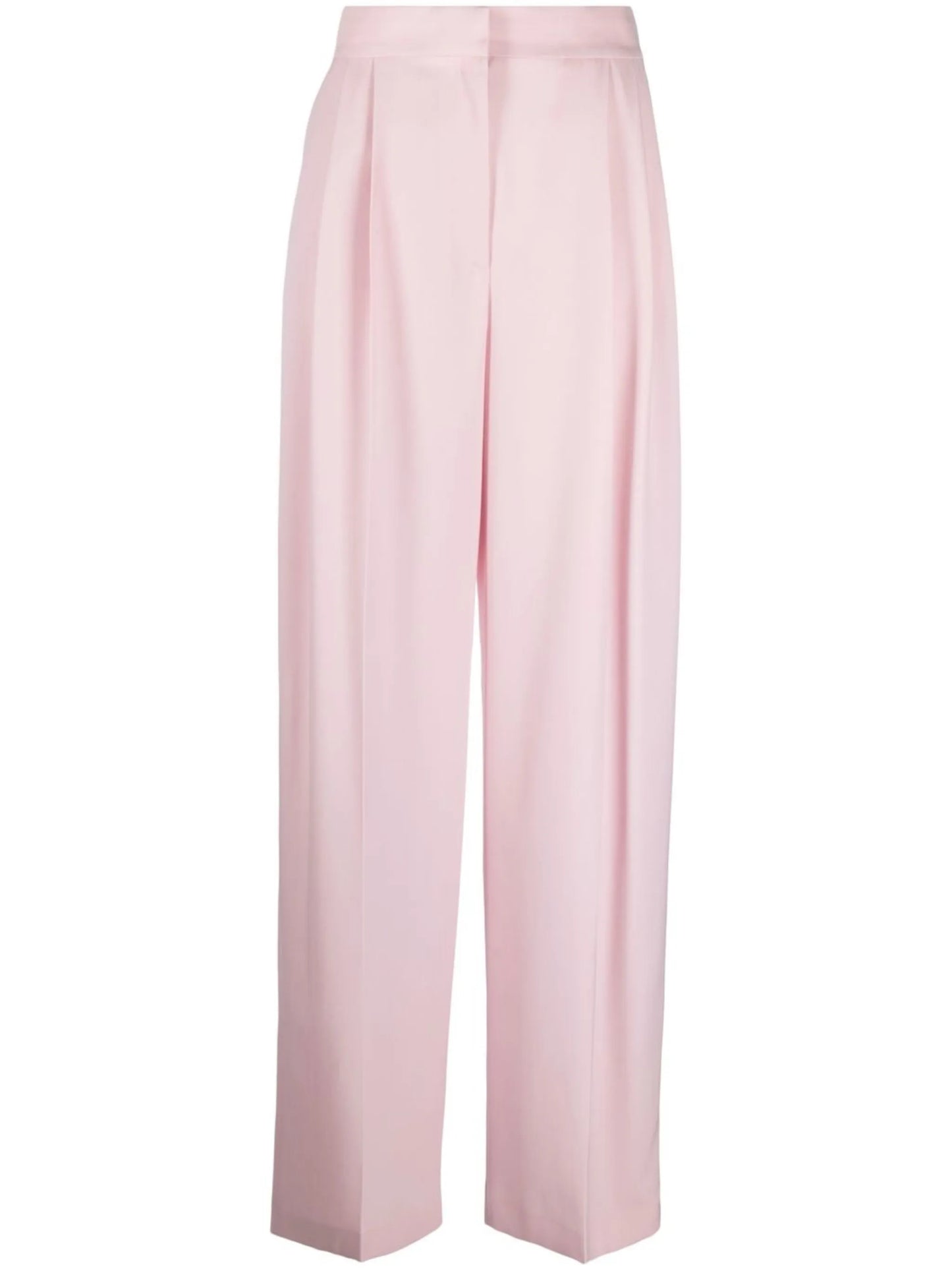 pleated high-waisted trousers