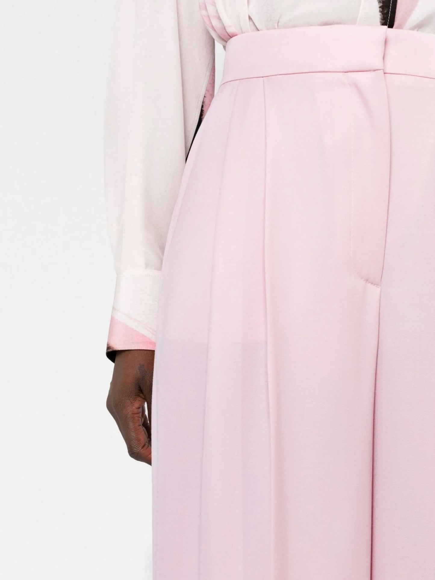pleated high-waisted trousers