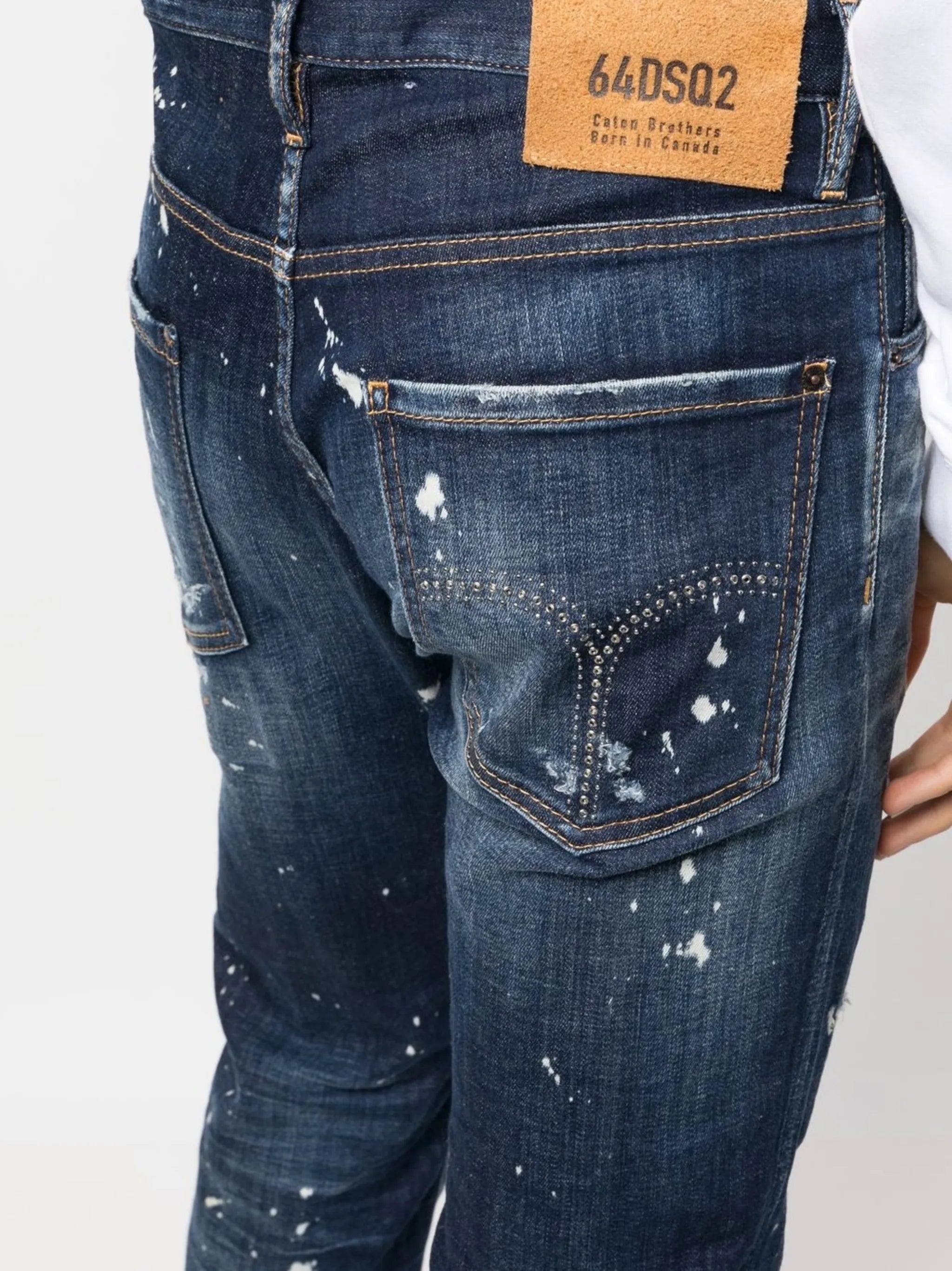 distressed-effect straight-leg jeans