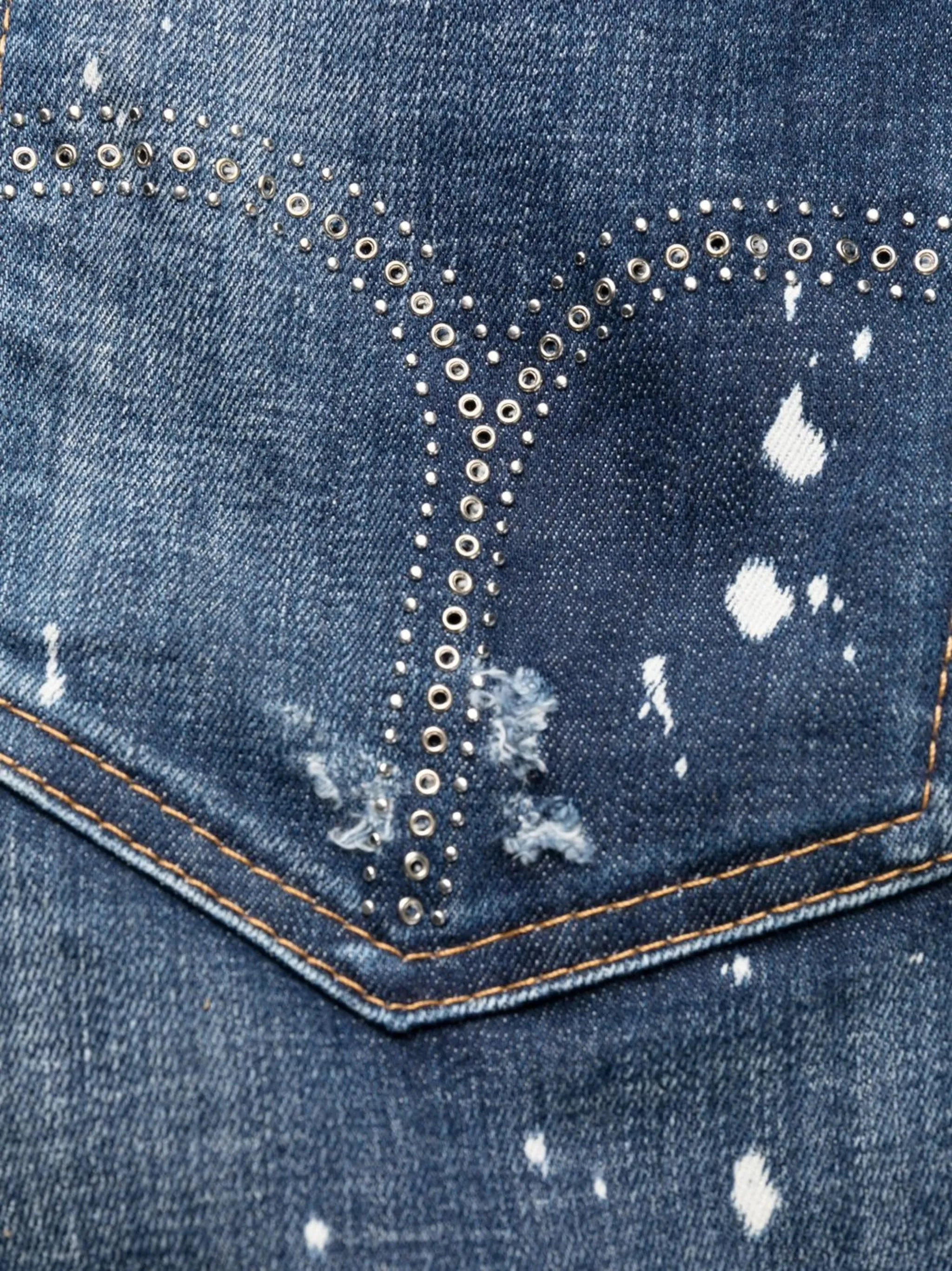 distressed-effect straight-leg jeans