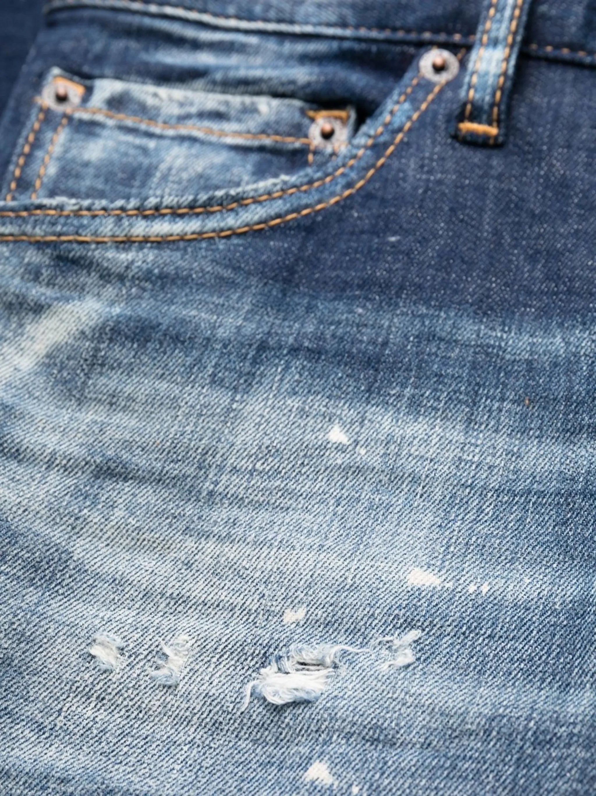 distressed-effect straight-leg jeans