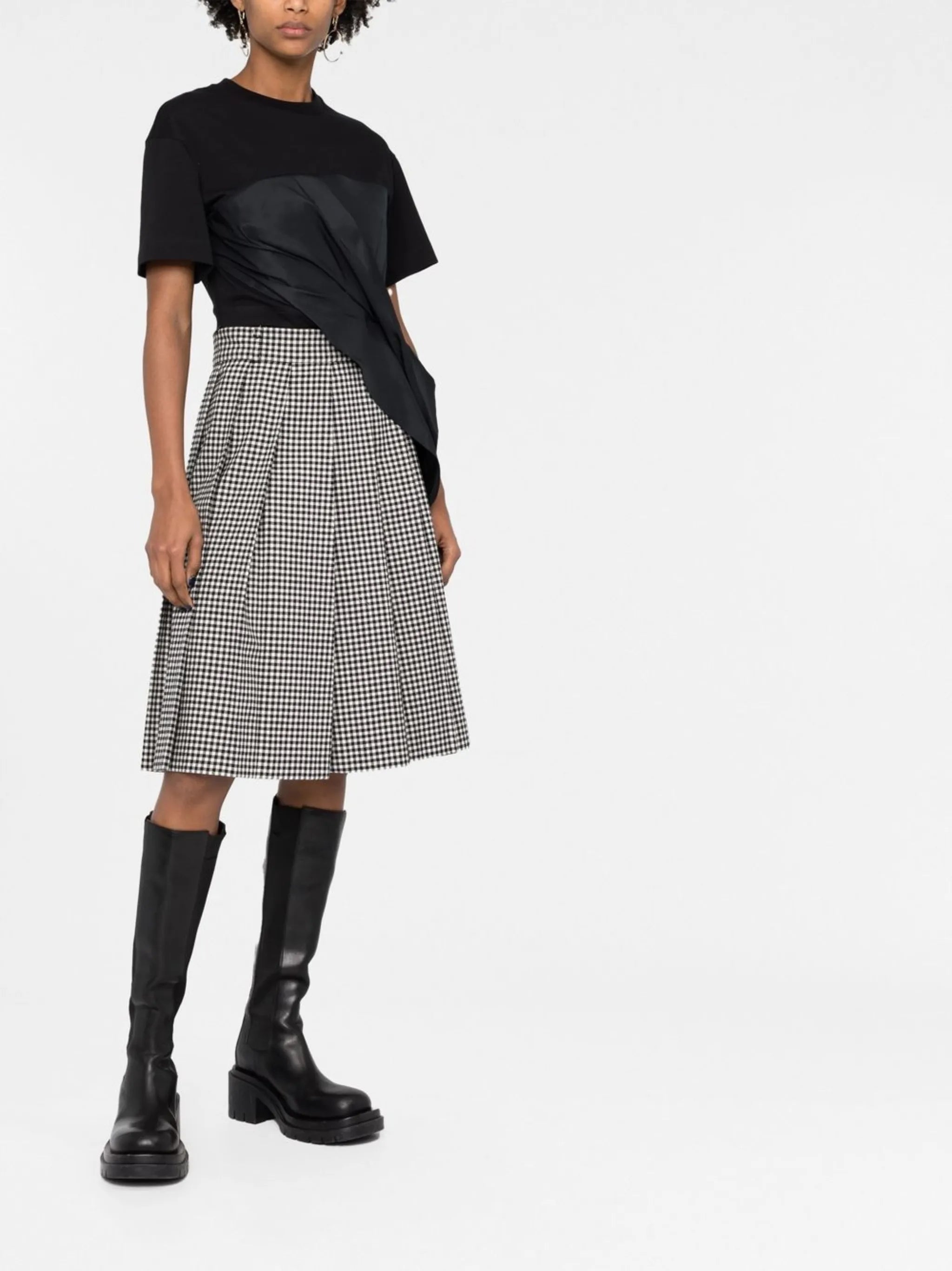 ruched-detail asymmetric T-shirt