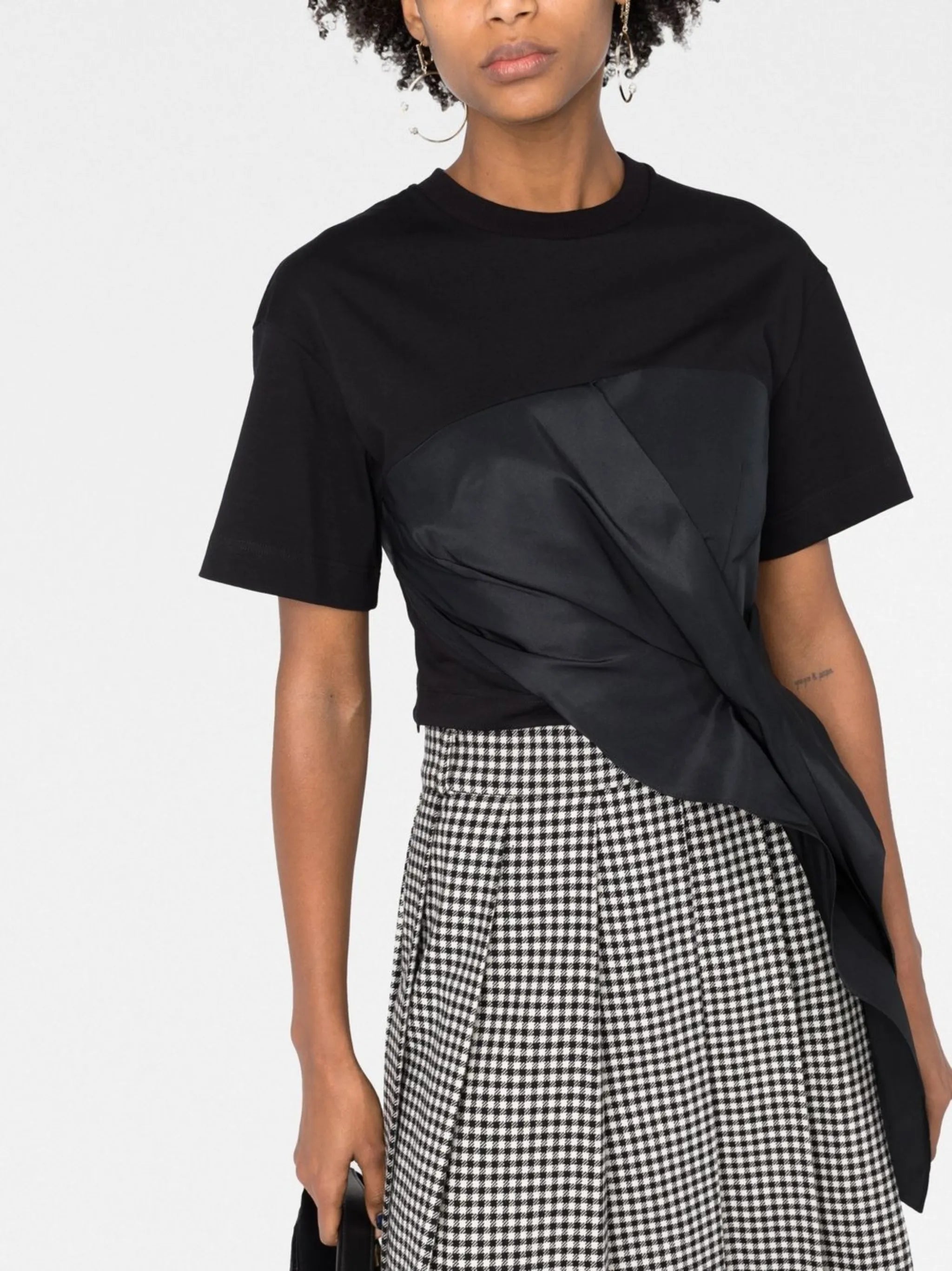 ruched-detail asymmetric T-shirt
