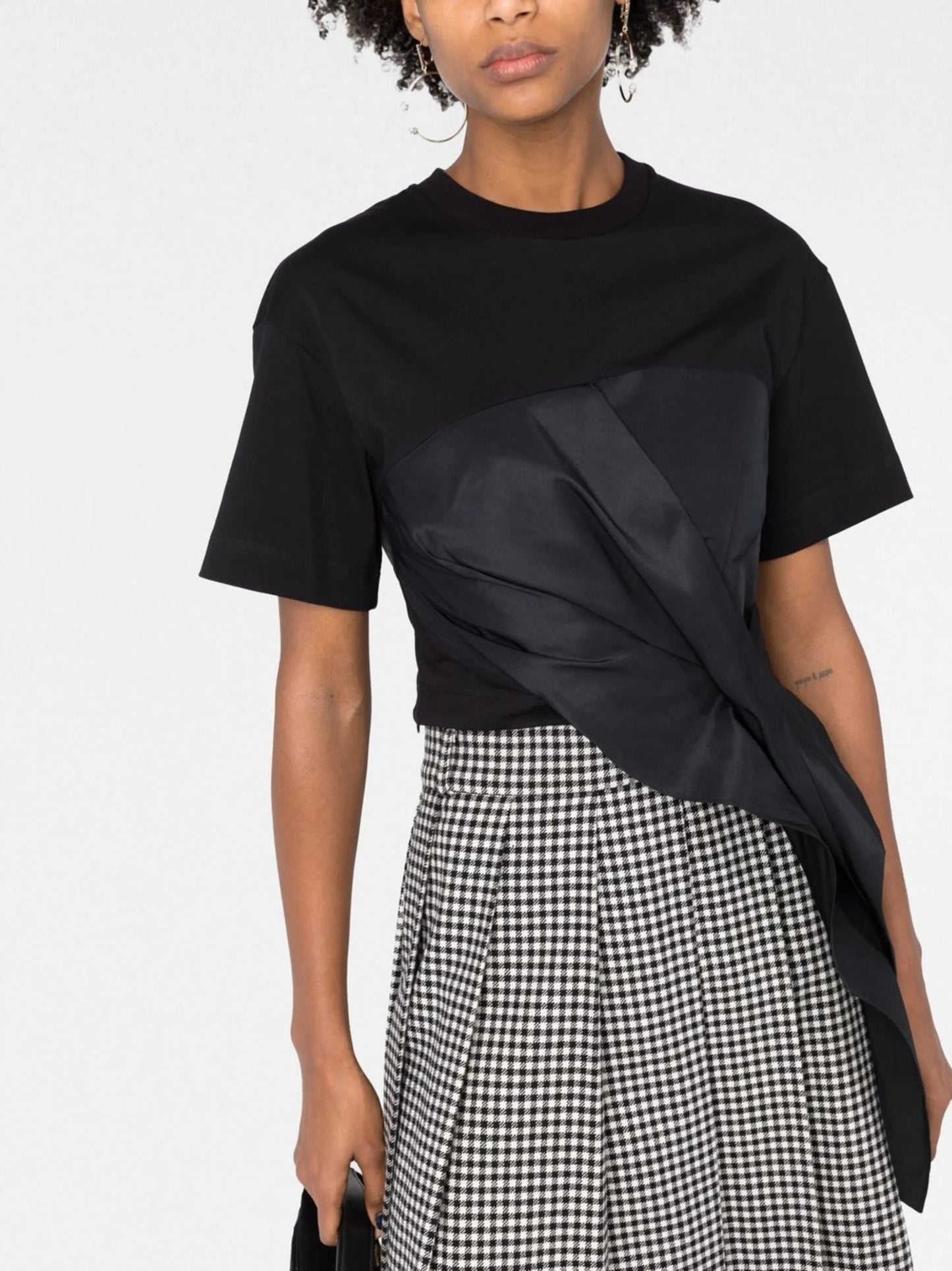 ruched-detail asymmetric T-shirt