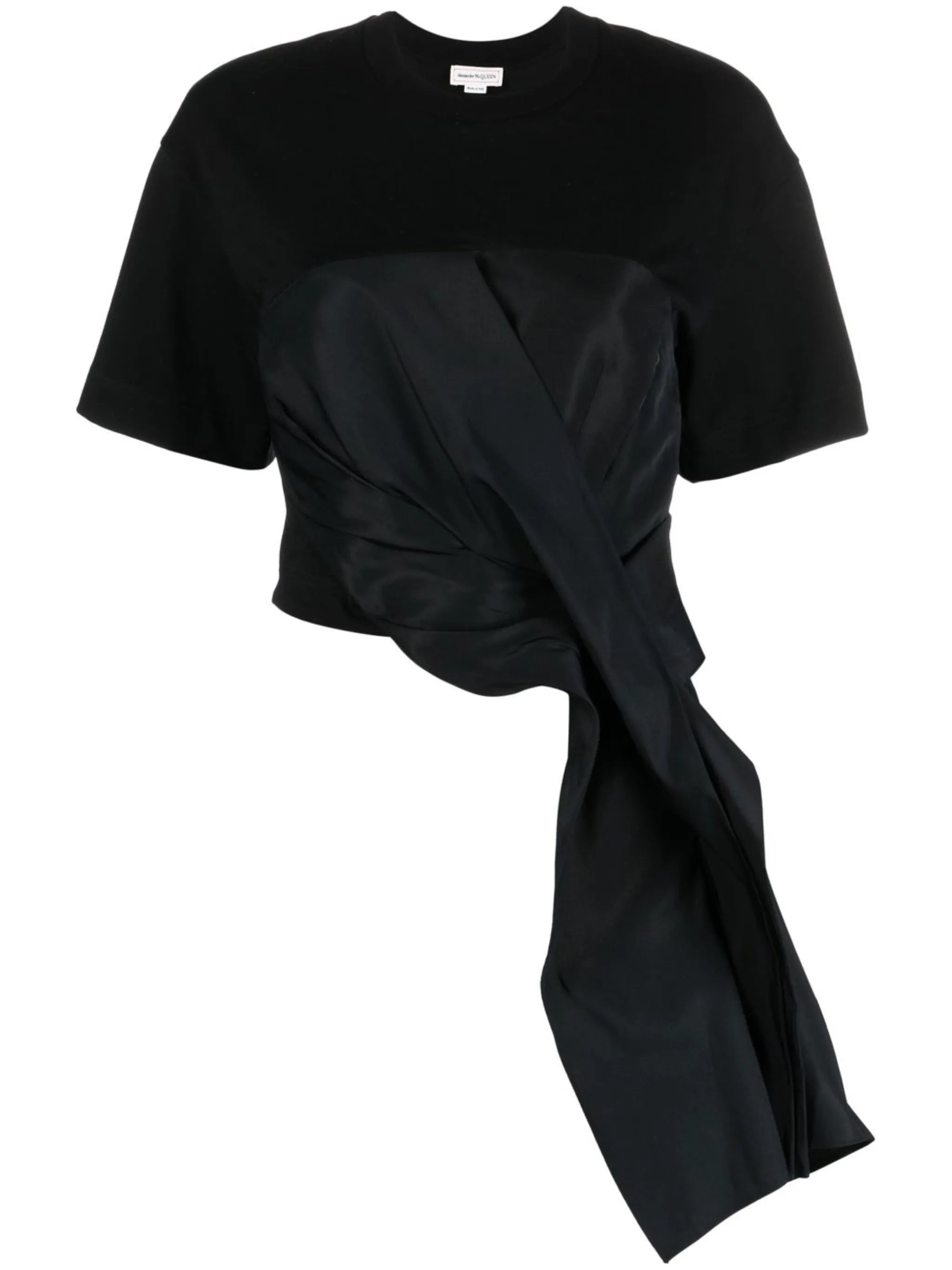 ruched-detail asymmetric T-shirt