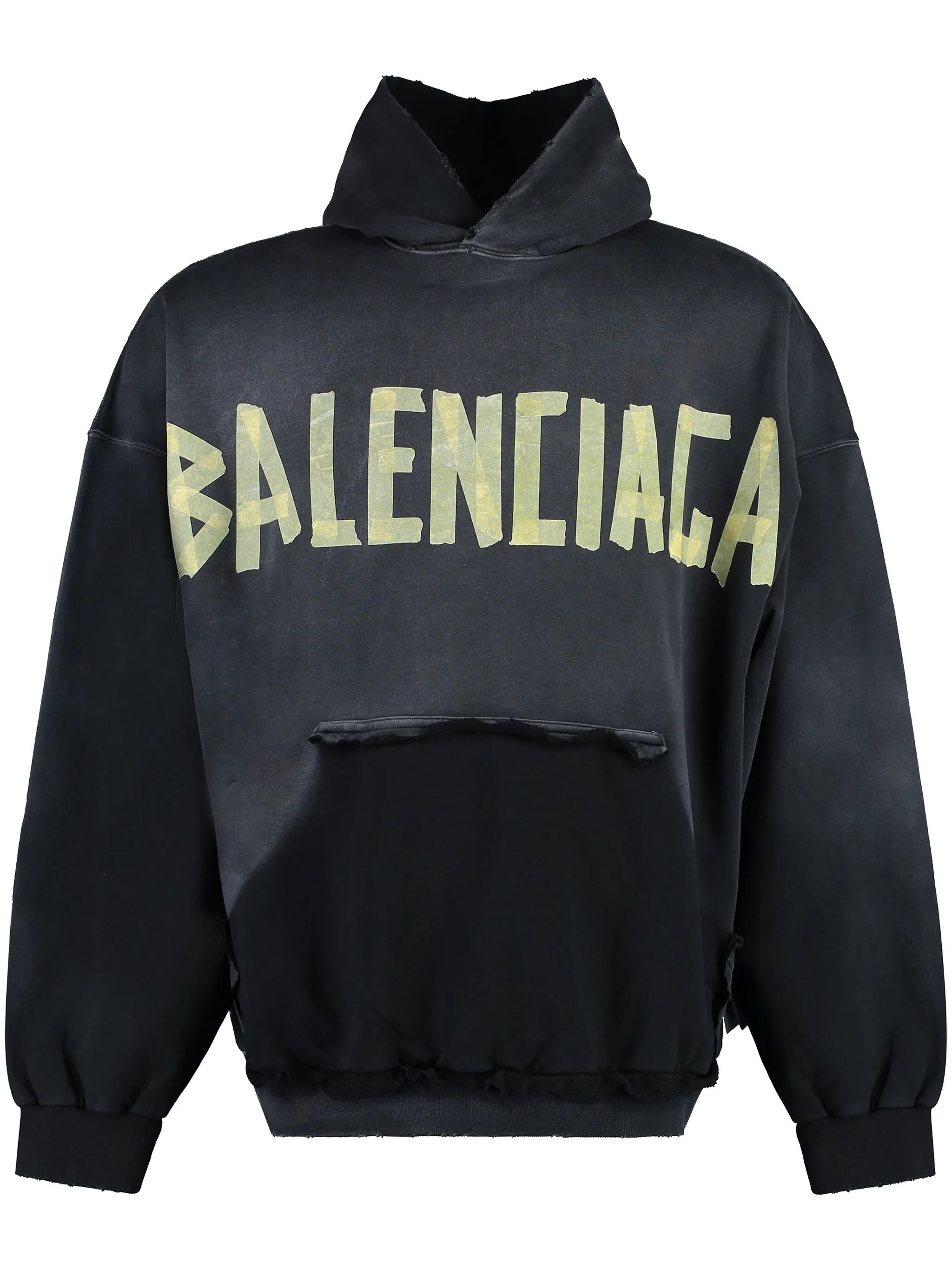 Tape Type distressed hoodie