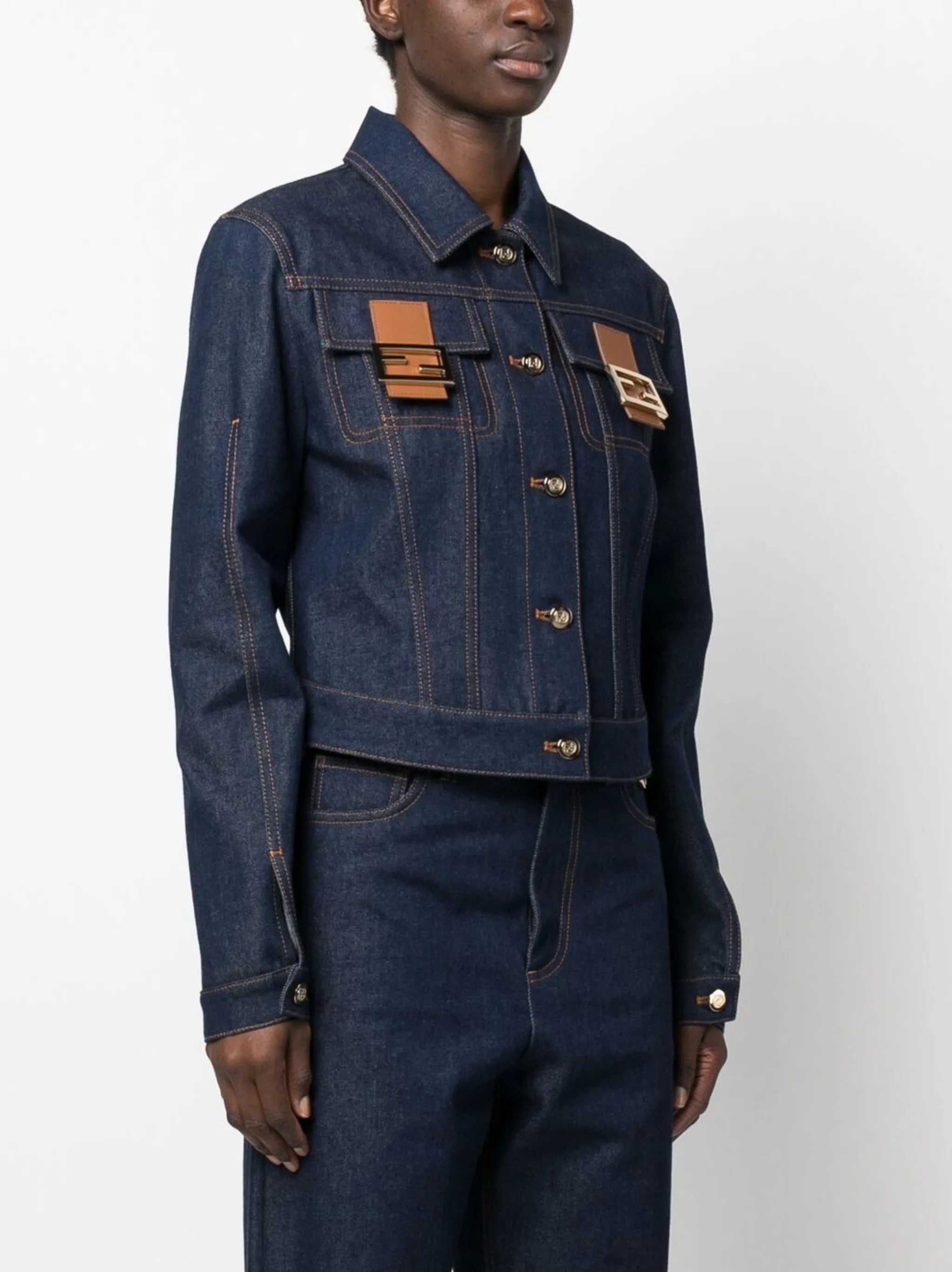 FF-logo plaque denim jacket