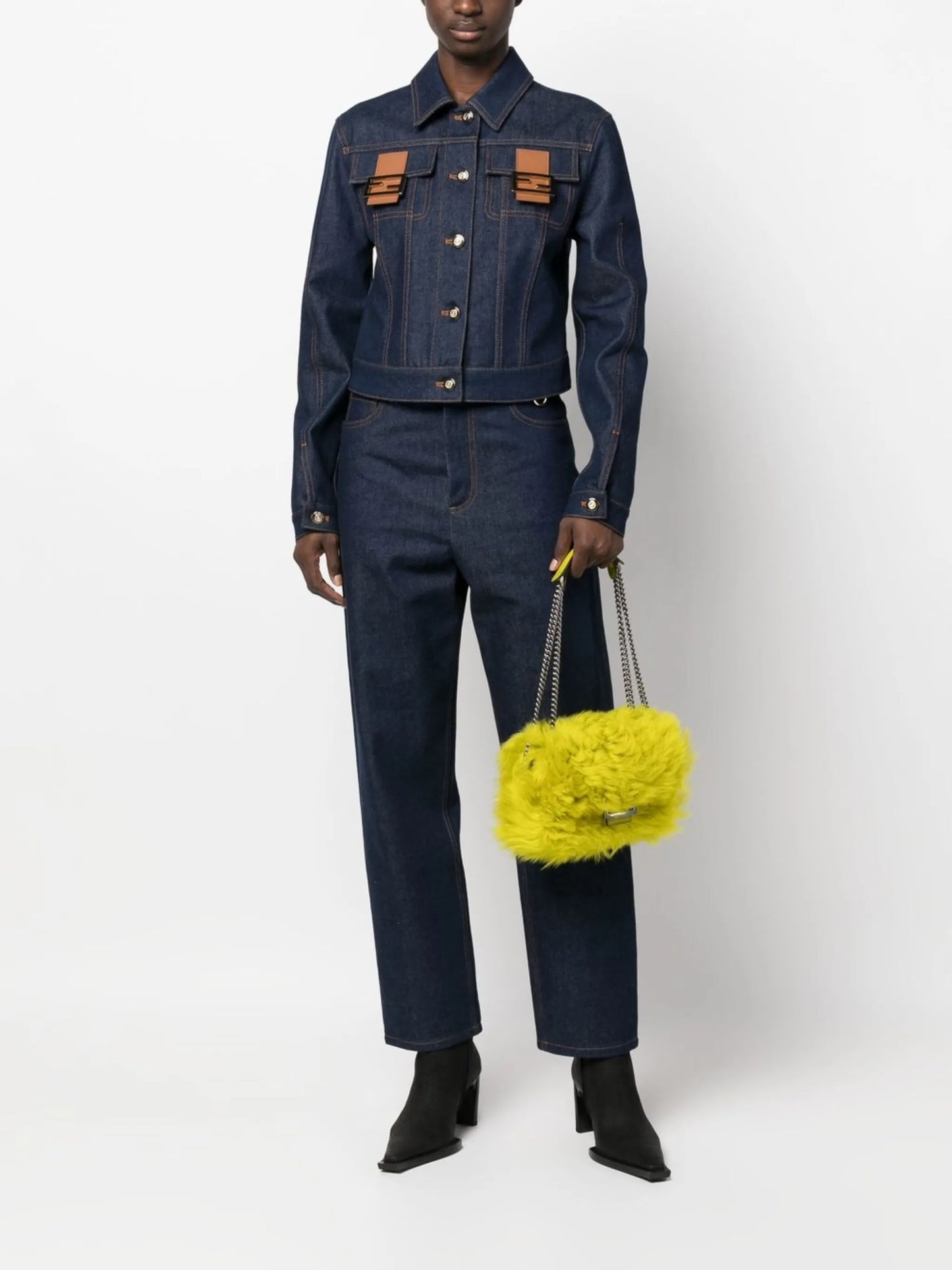 FF-logo plaque denim jacket