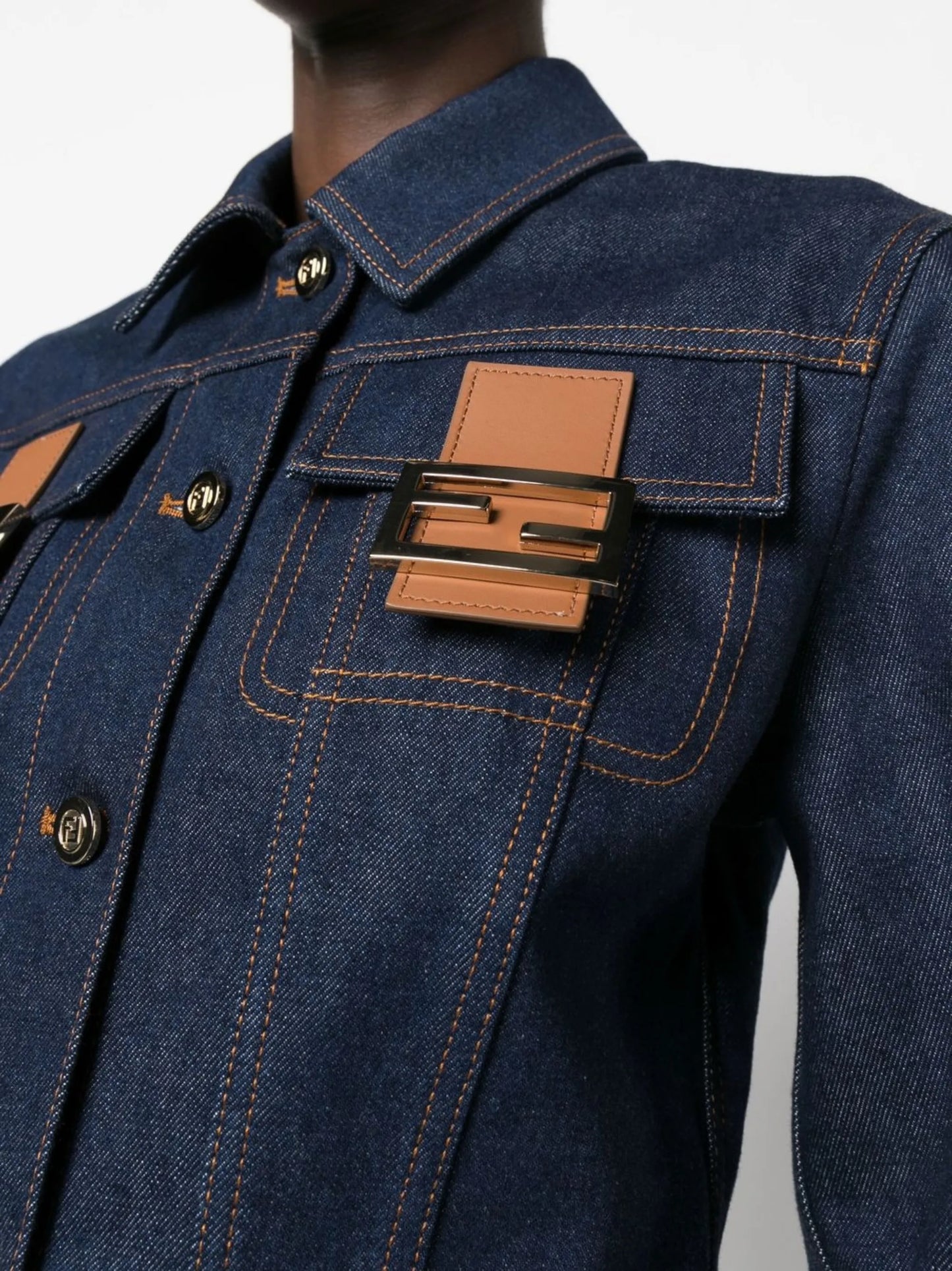 FF-logo plaque denim jacket