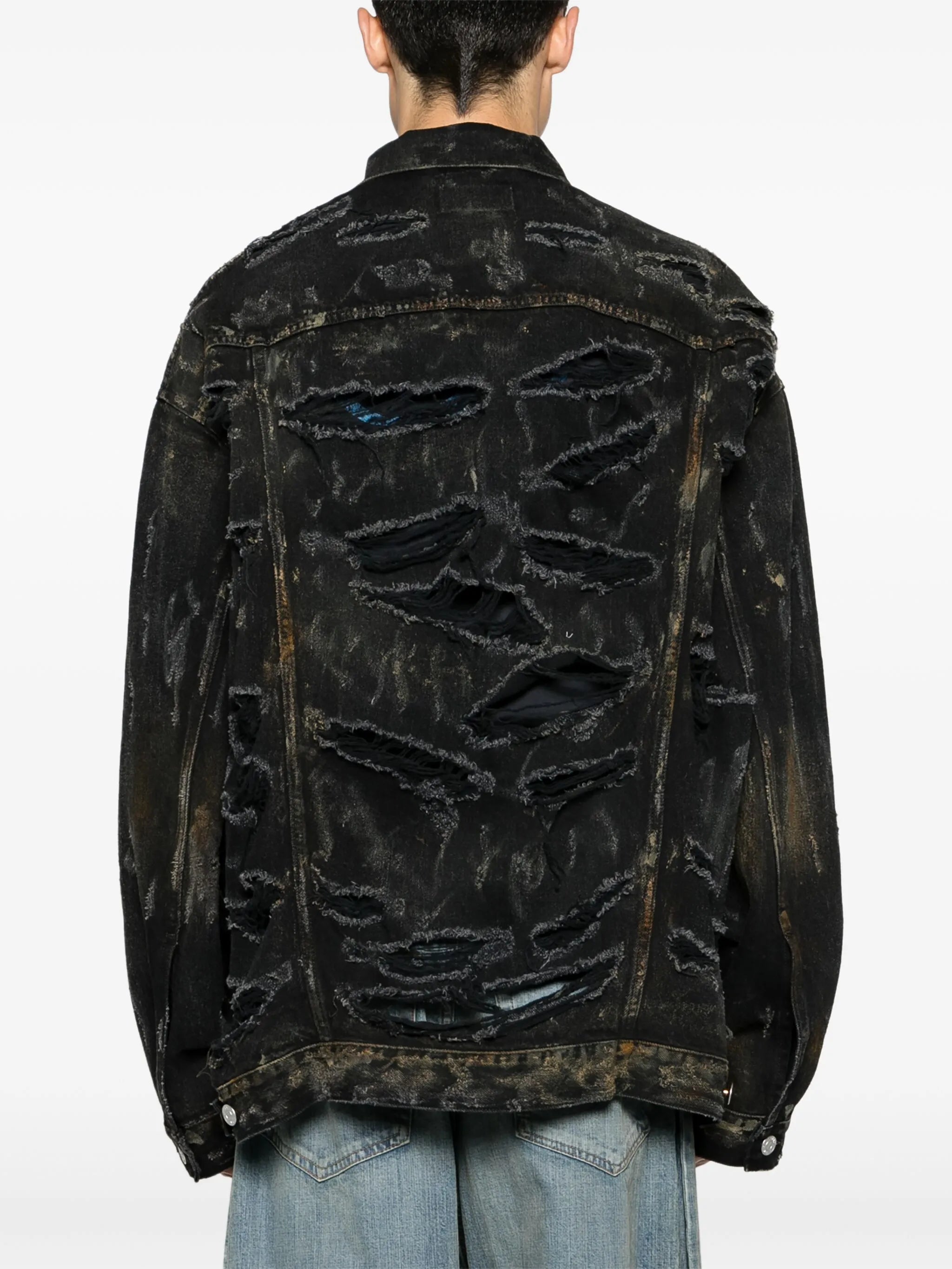 distressed denim jacket