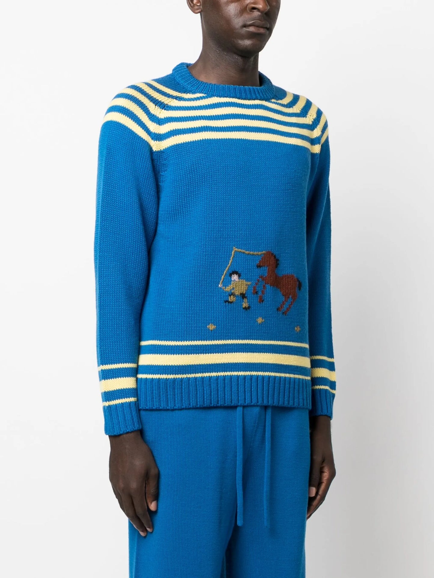 stripe-detail round-neck jumper