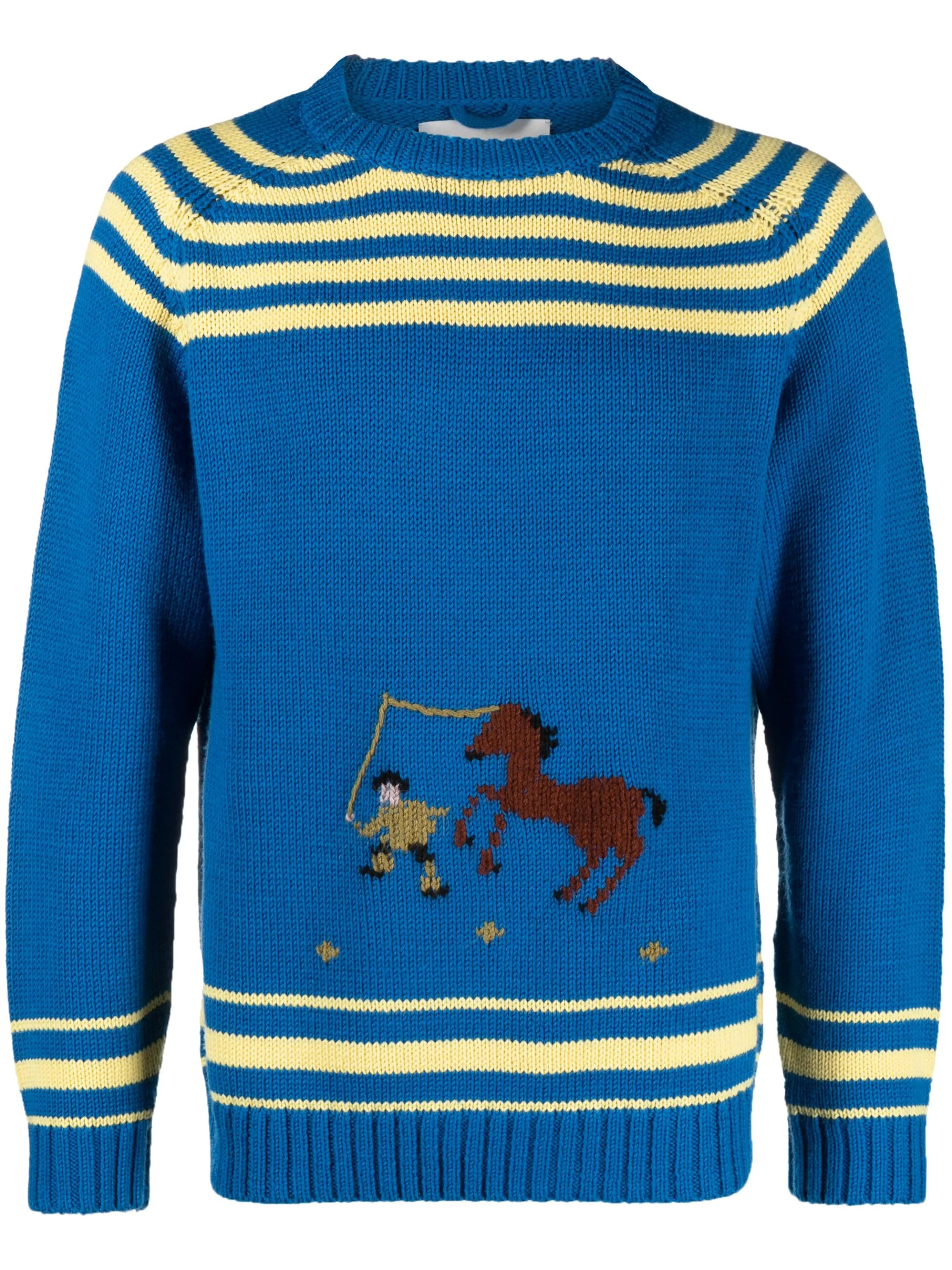 stripe-detail round-neck jumper