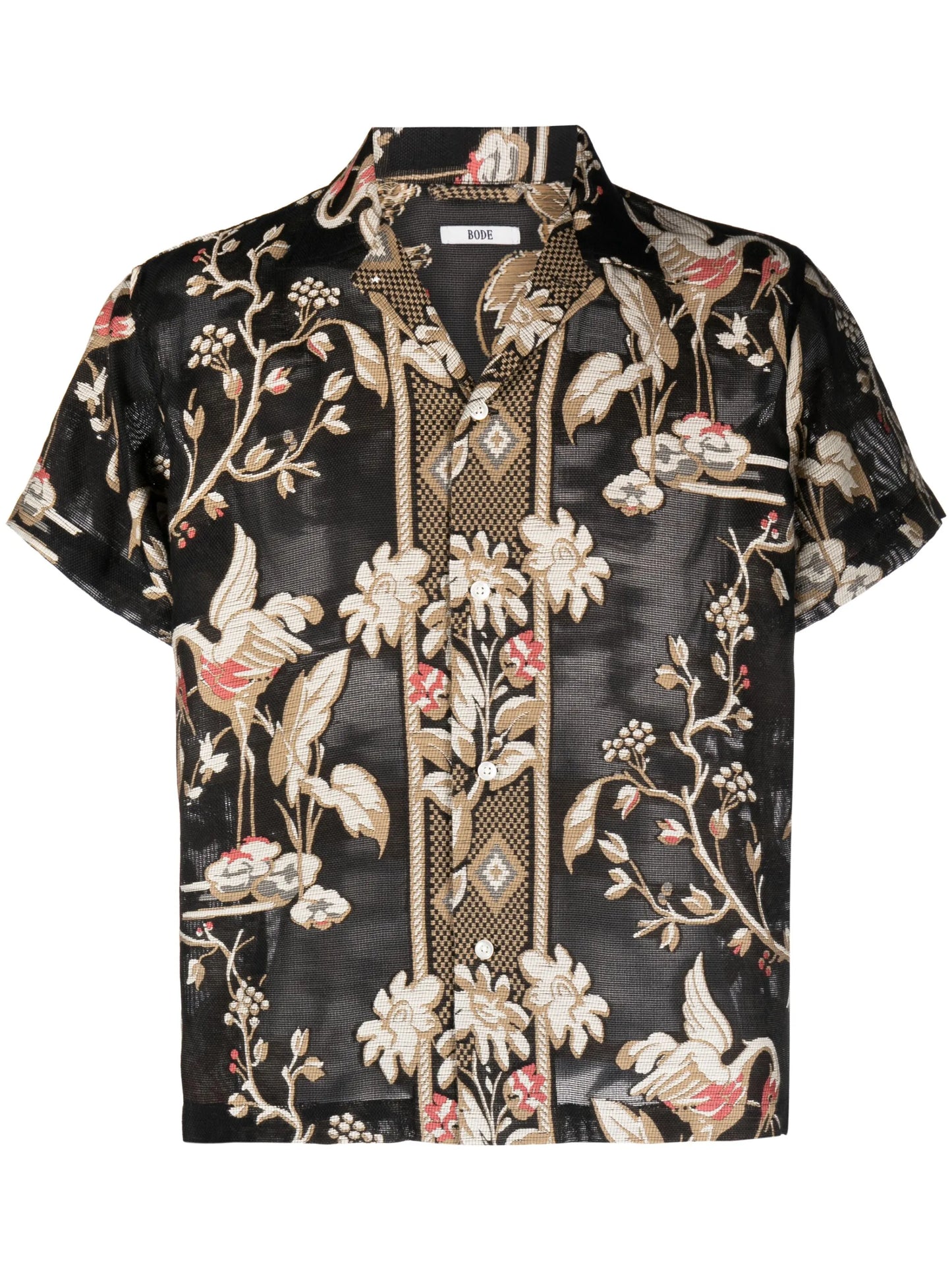 floral-print short-sleeved shirt