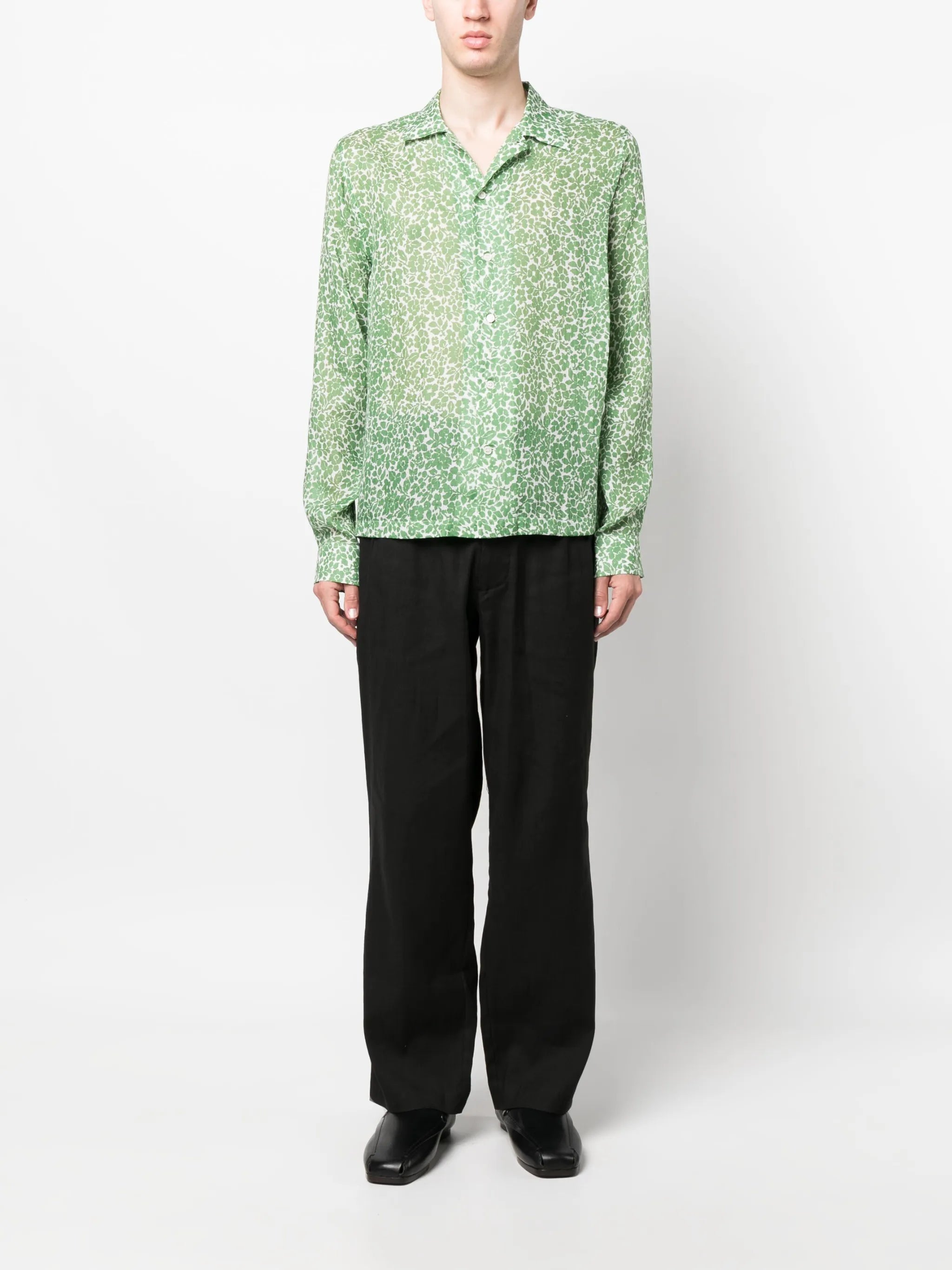 floral-print long-sleeve shirt