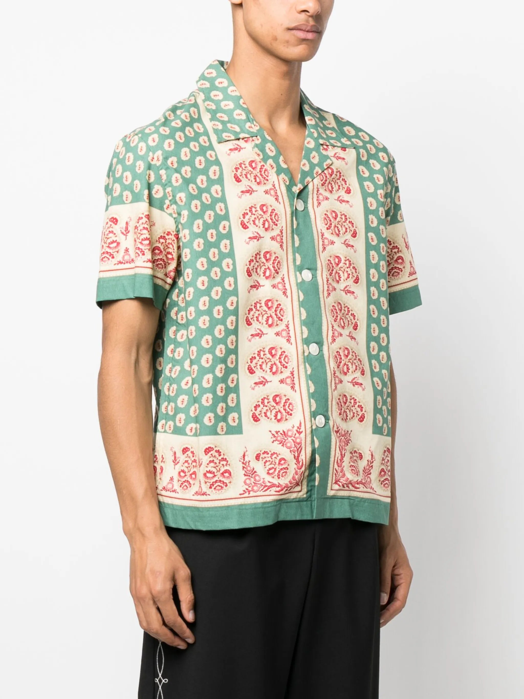 paisley-print short-sleeve shirt