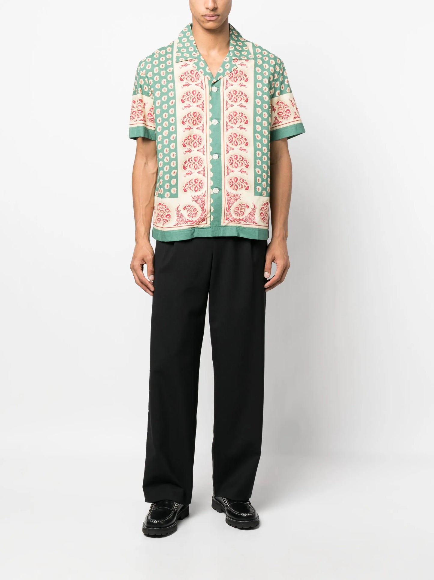 paisley-print short-sleeve shirt