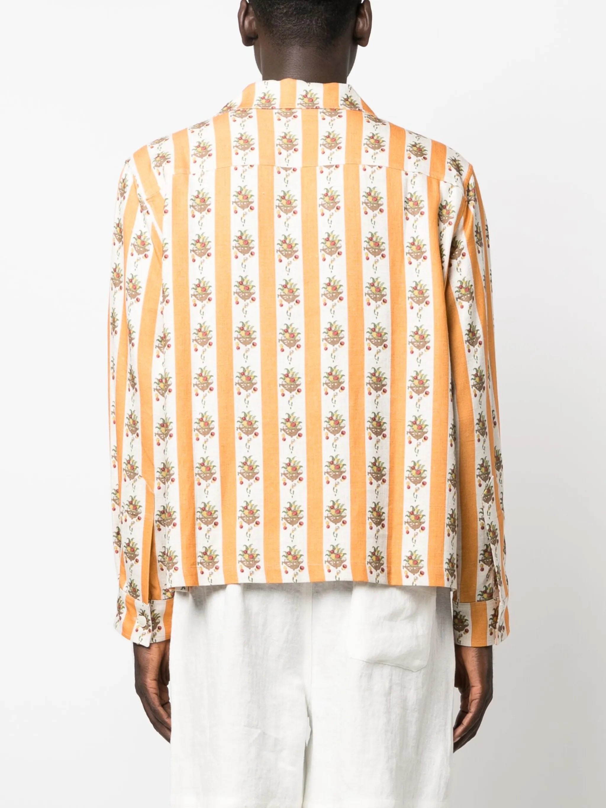 Fruit Bowl camp-collar striped shirt