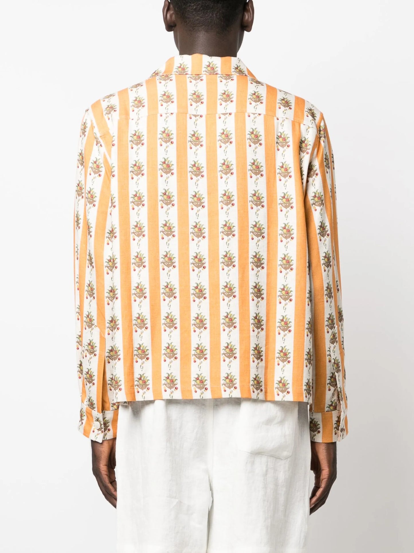 Fruit Bowl camp-collar striped shirt