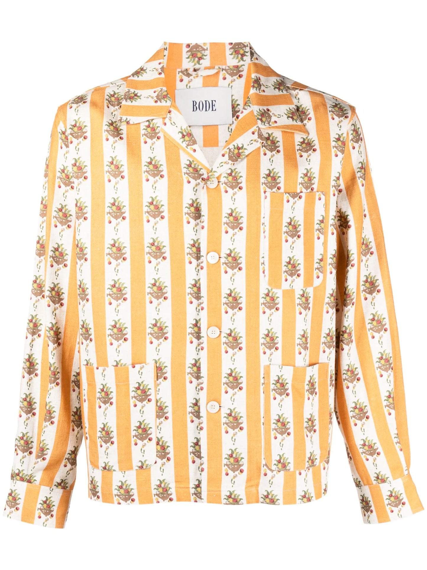 Fruit Bowl camp-collar striped shirt