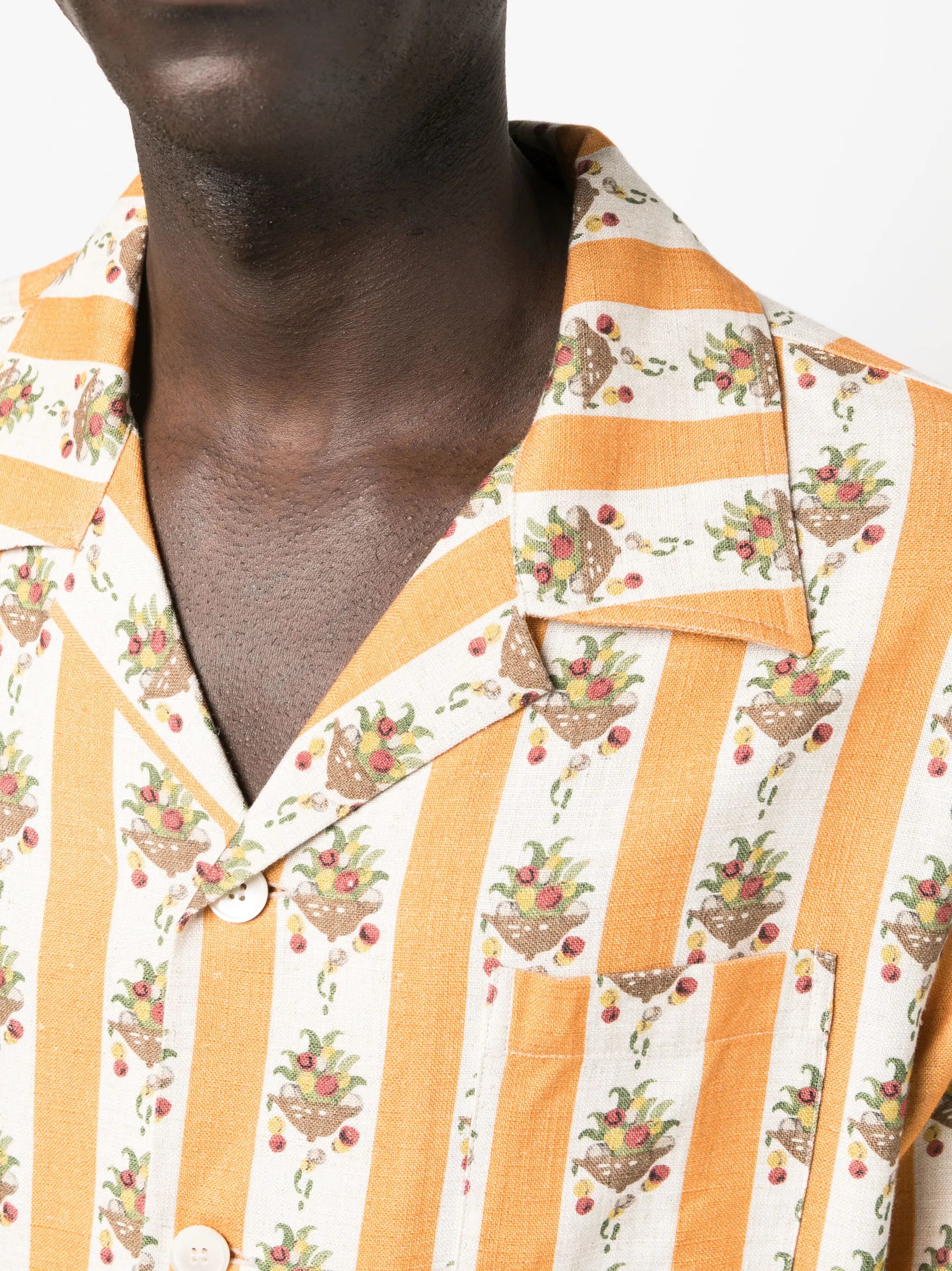 Fruit Bowl camp-collar striped shirt
