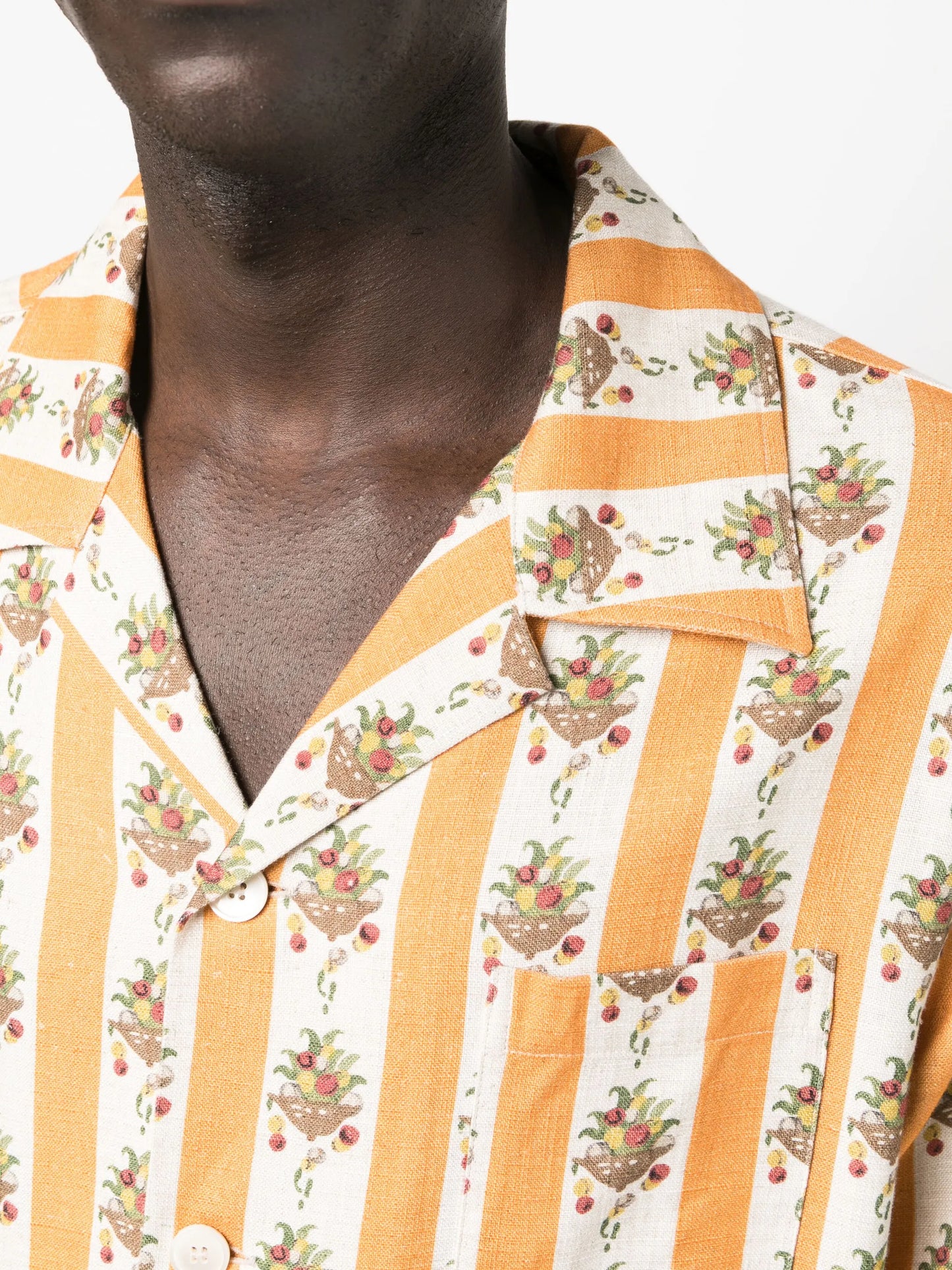Fruit Bowl camp-collar striped shirt