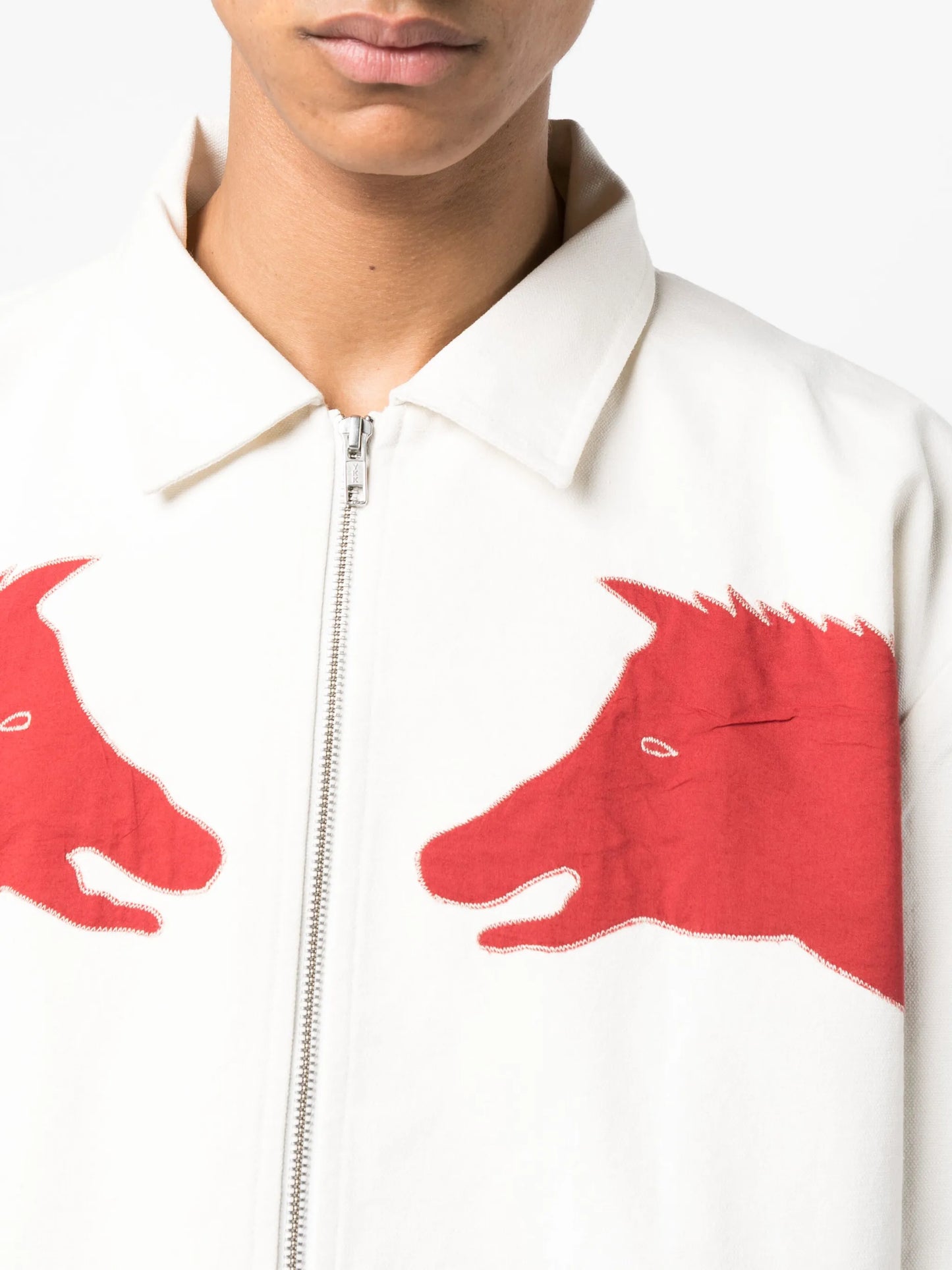 Boar Appliqué shirt jacket