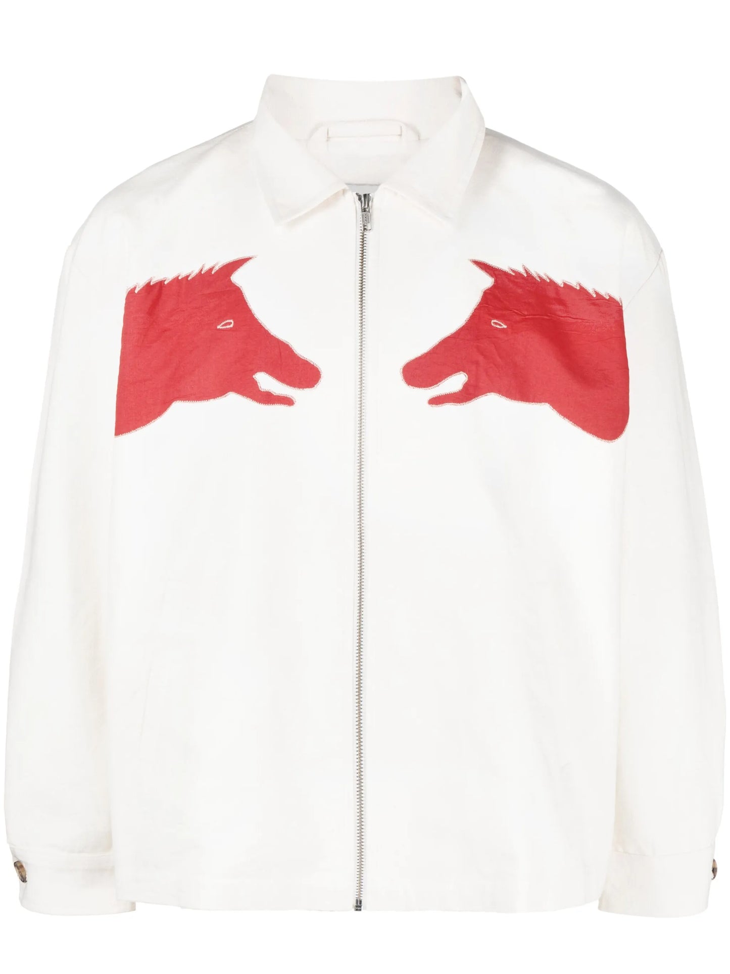 Boar Appliqué shirt jacket