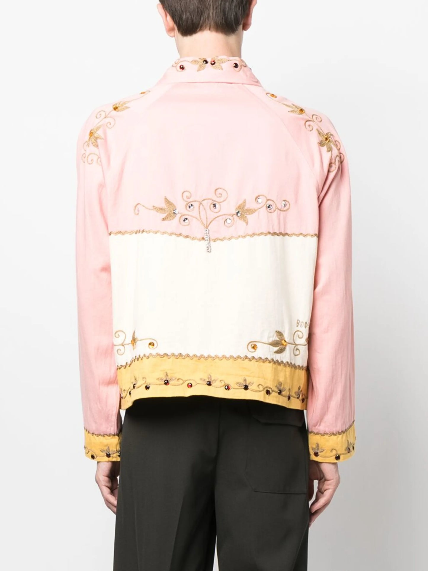 embroidered cotton shirt jacket
