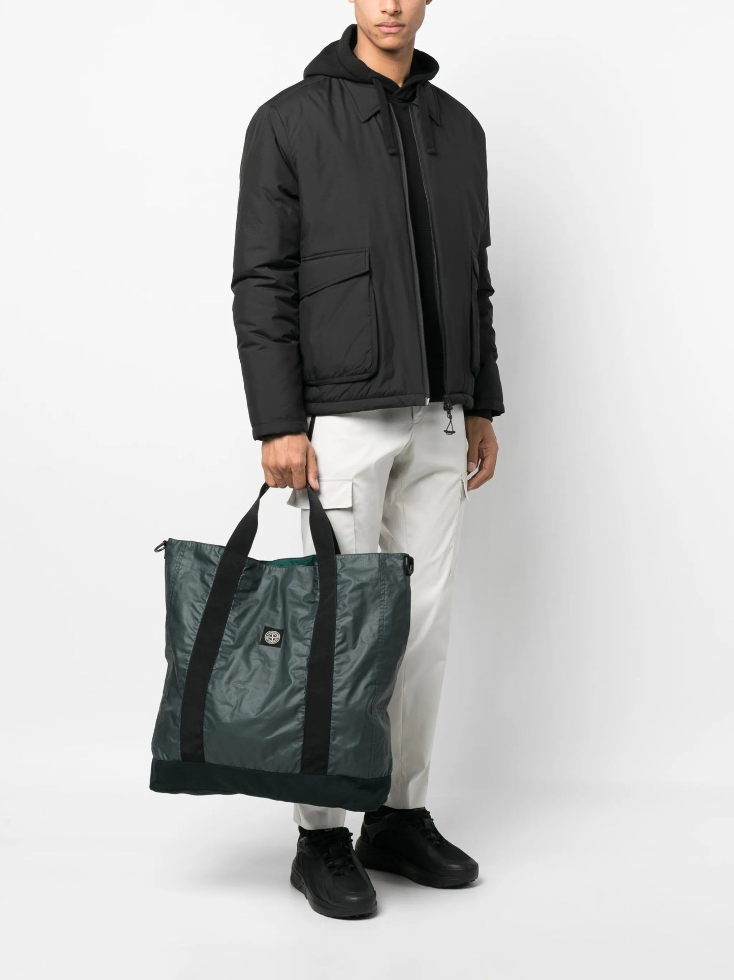 logo-patch canvas tote bag