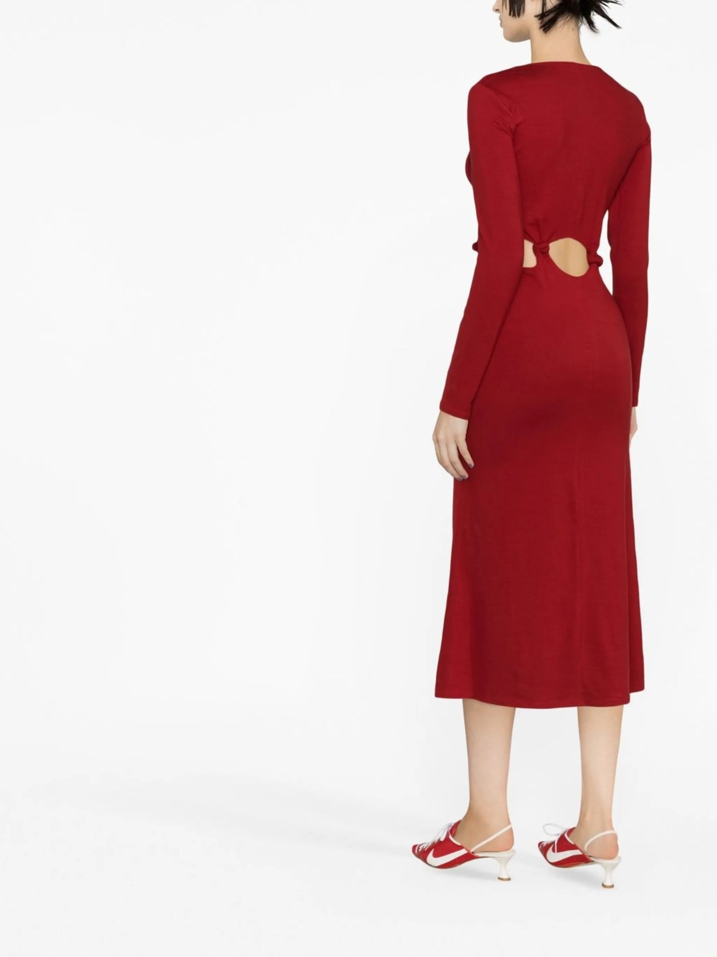 Via long-sleeve dress