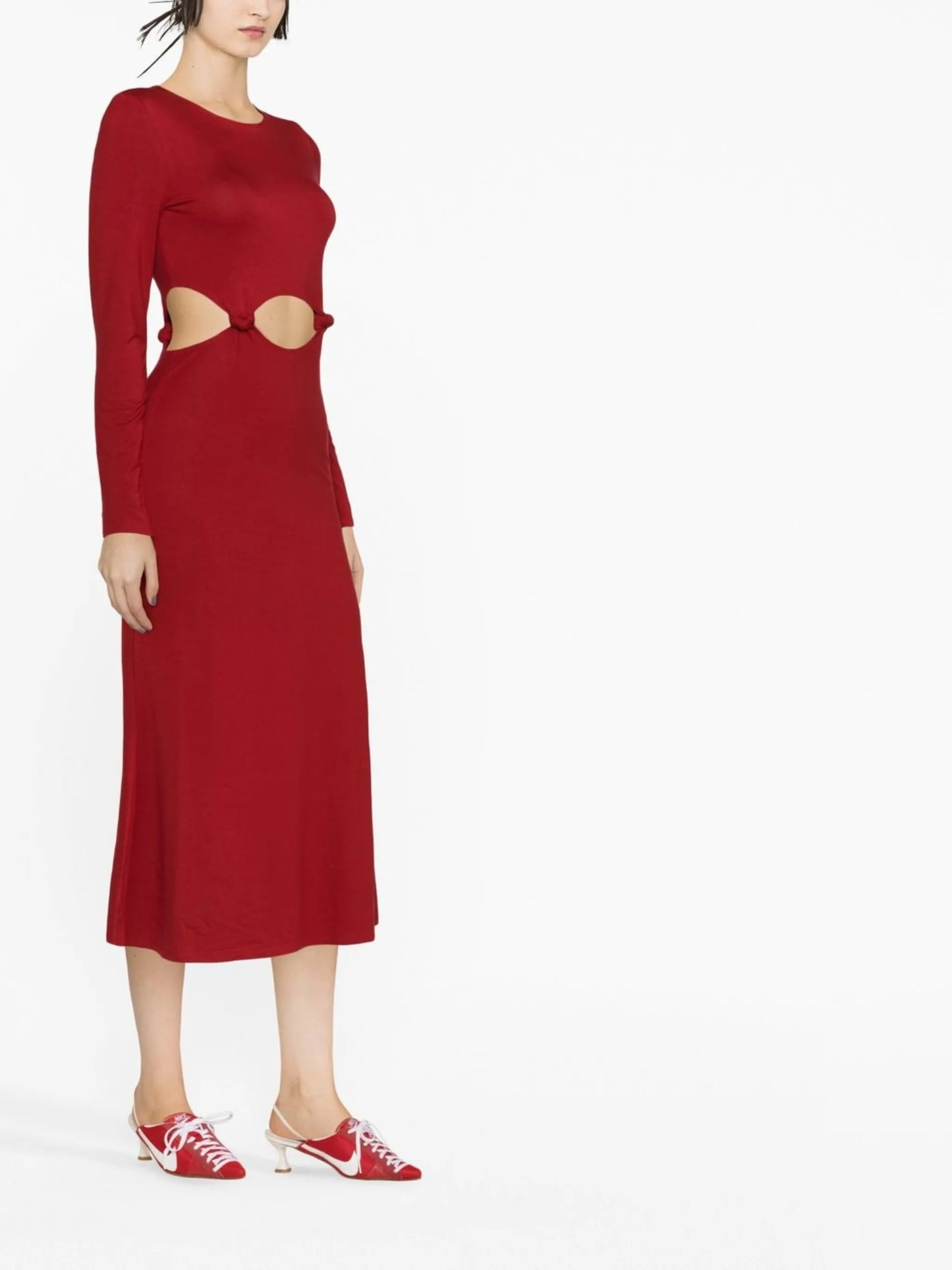 Via long-sleeve dress