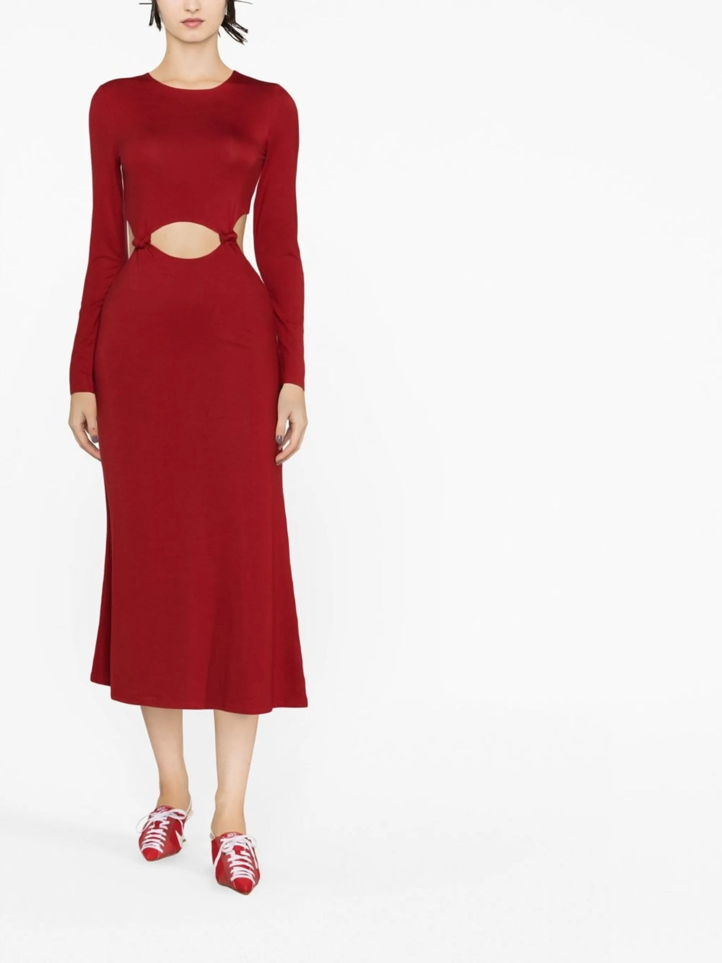 Via long-sleeve dress