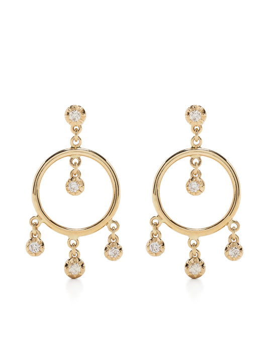 14kt yellow gold Sophie Shaker diamond hoop drop earring