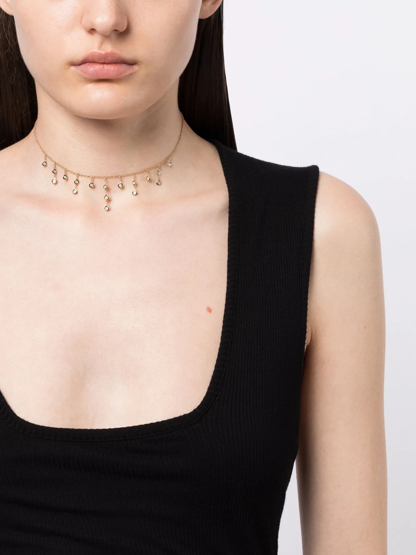 14kt yellow gold Shaker diamond necklace