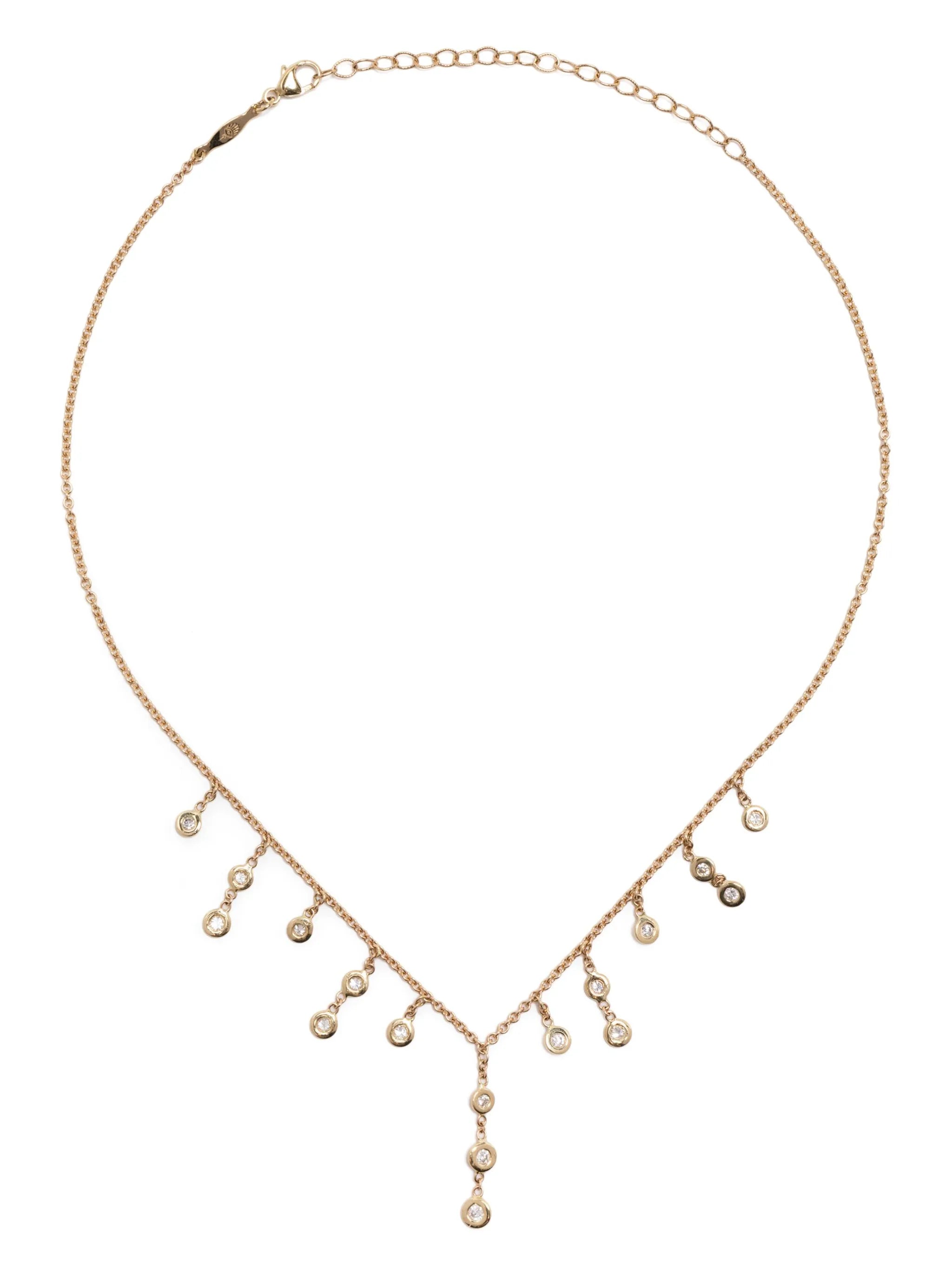 14kt yellow gold Shaker diamond necklace