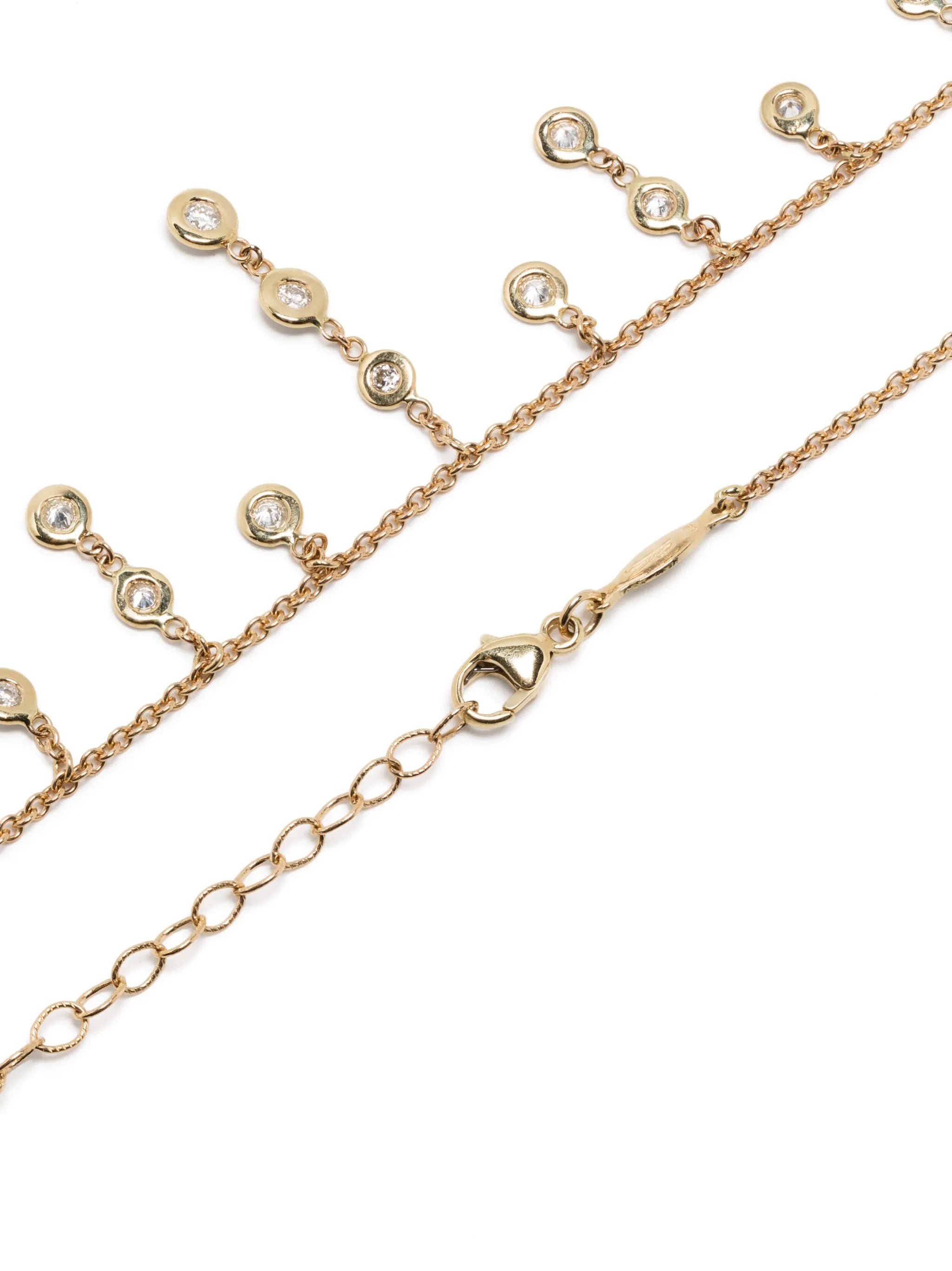 14kt yellow gold Shaker diamond necklace