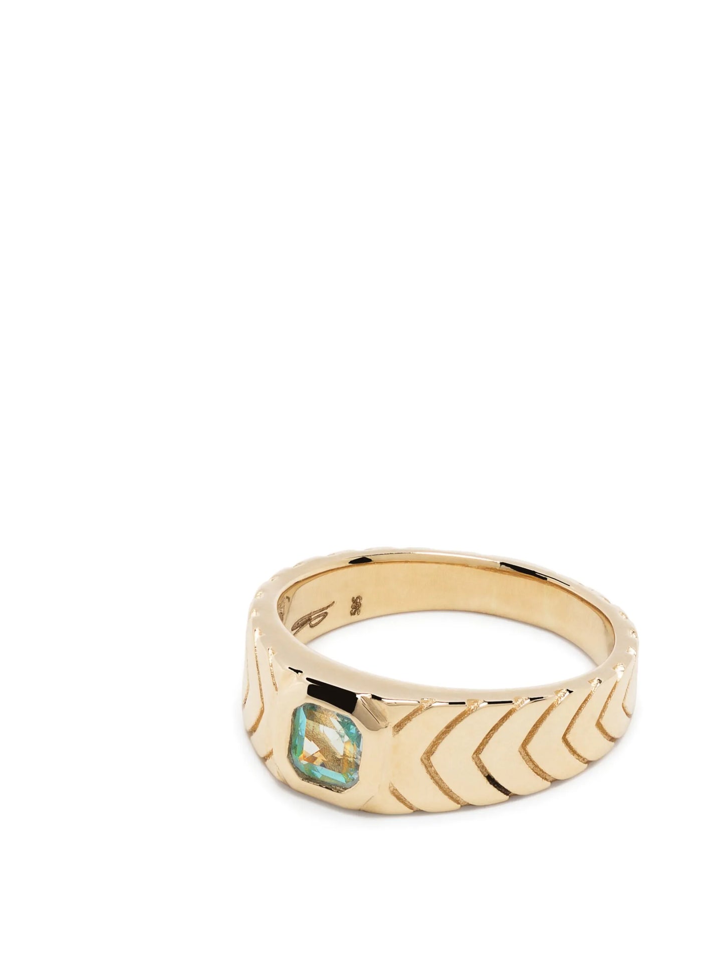 14kt yellow gold aquamarine ring
