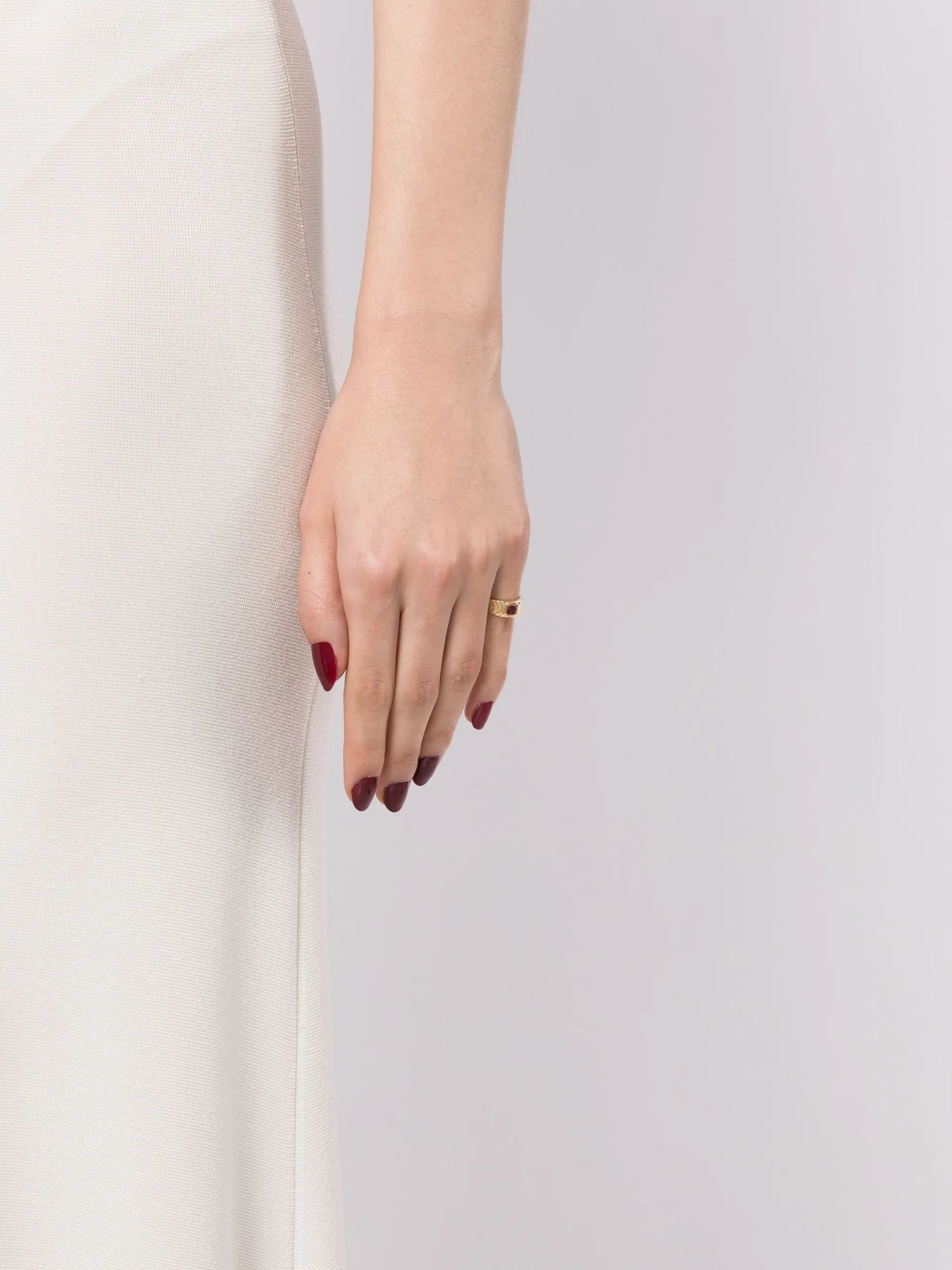 14kt yellow gold tourmaline pinky ring