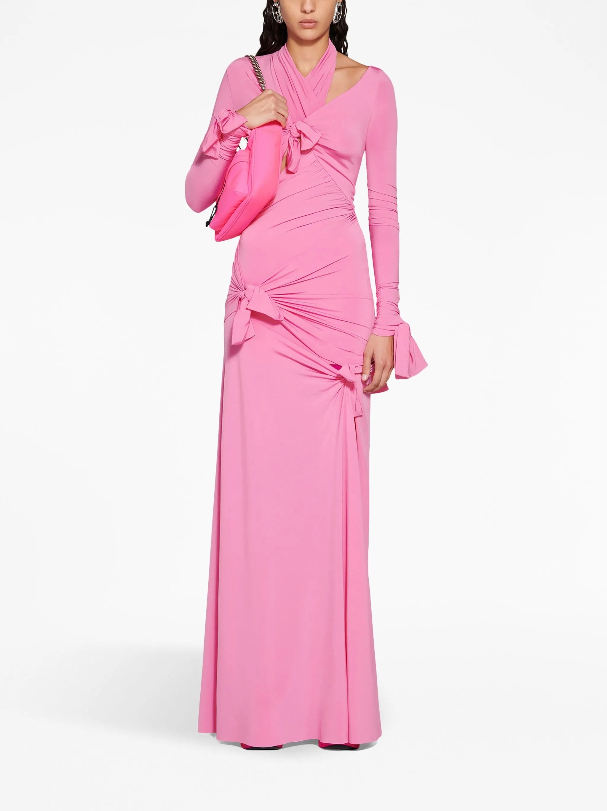 Knot detail cut-out gown