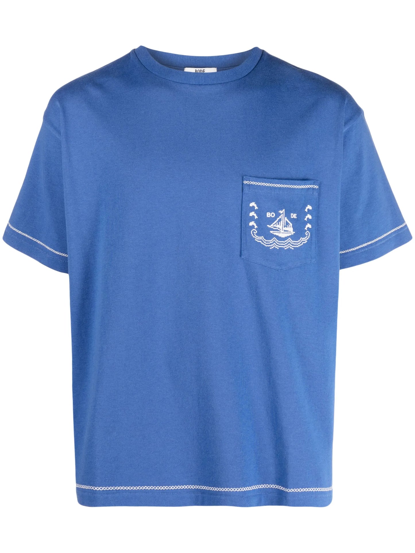 sailboat cross-stitched T-shirt