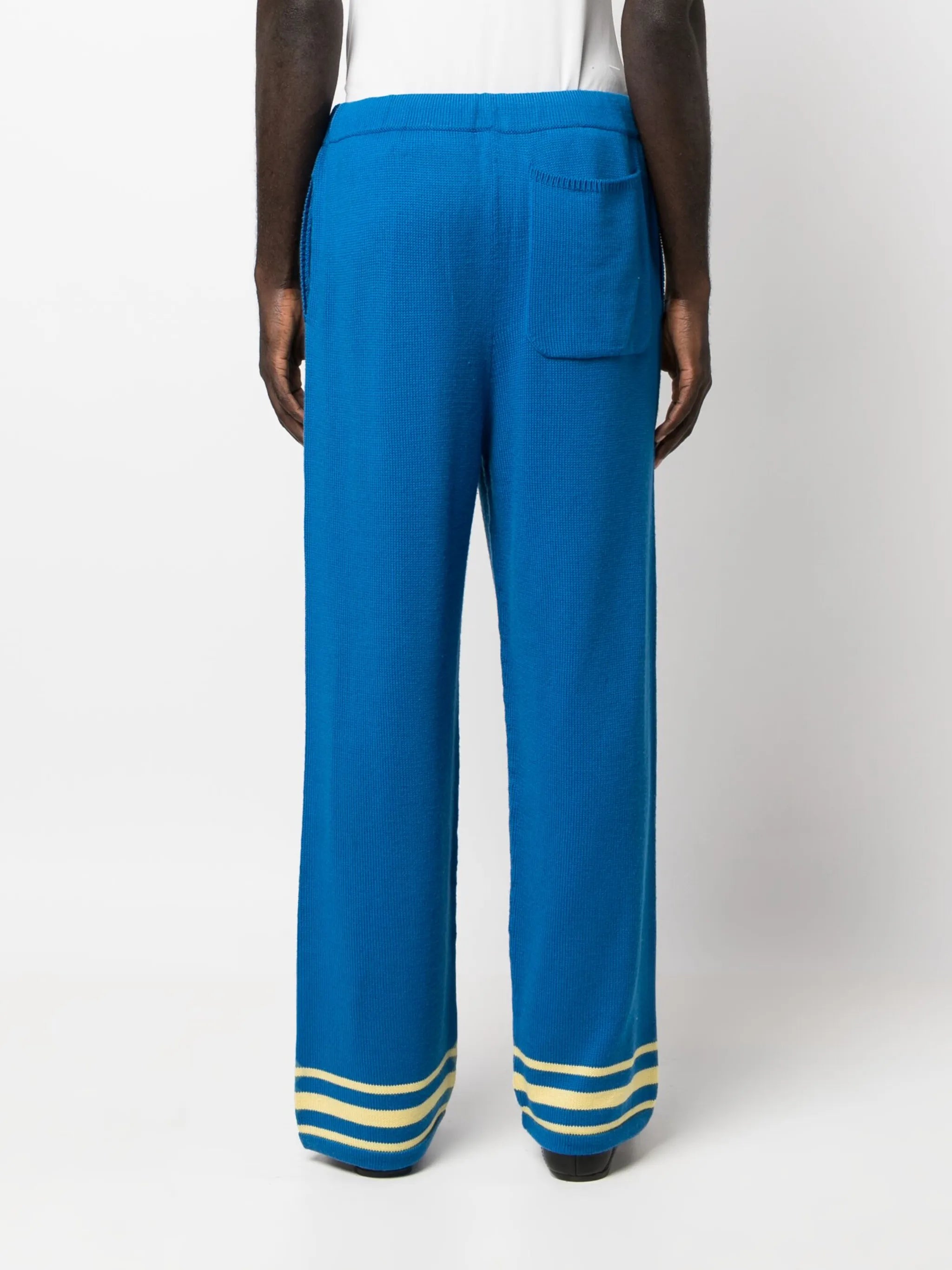 wide-leg knitted drawstring trousers