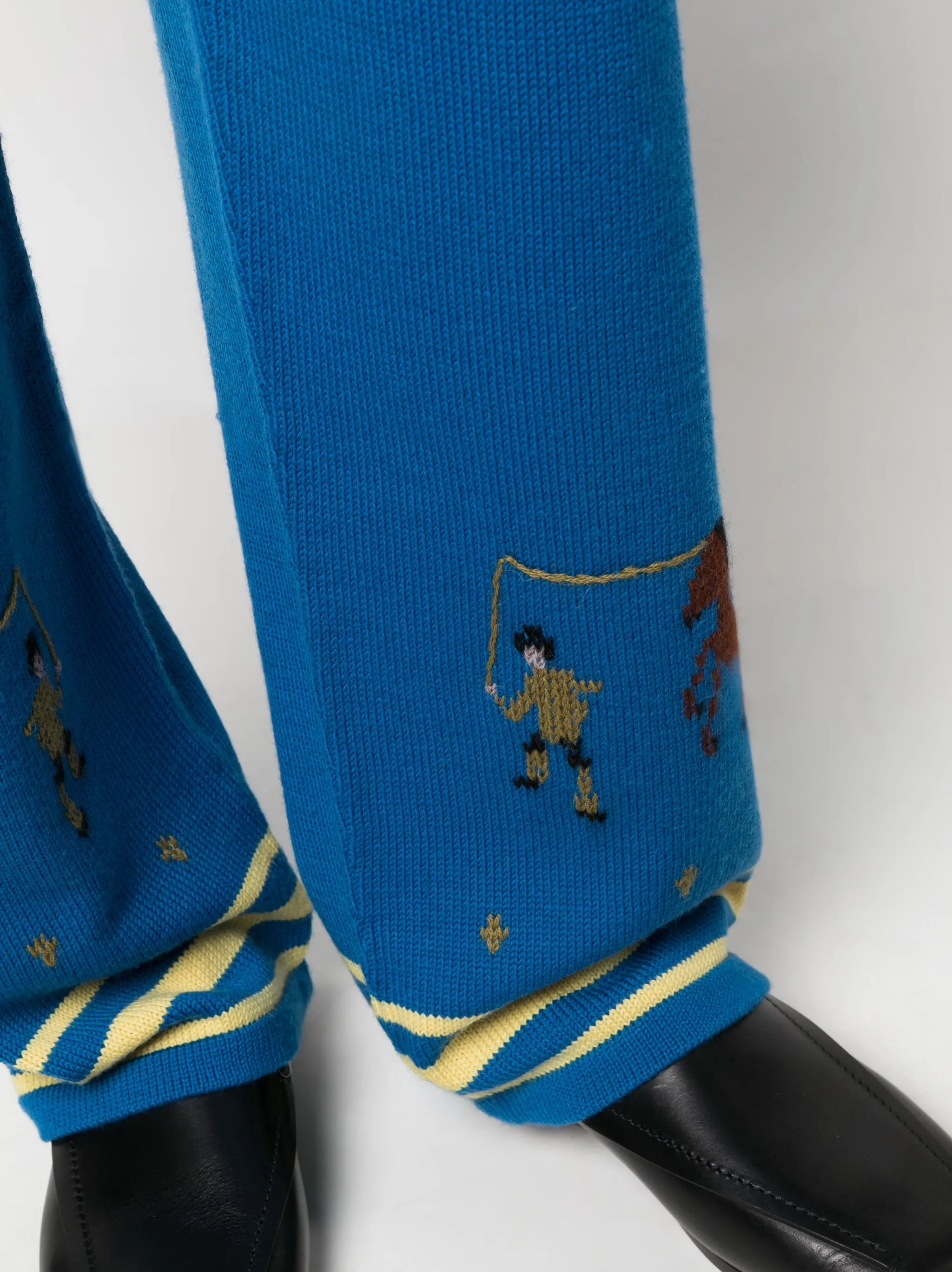 wide-leg knitted drawstring trousers