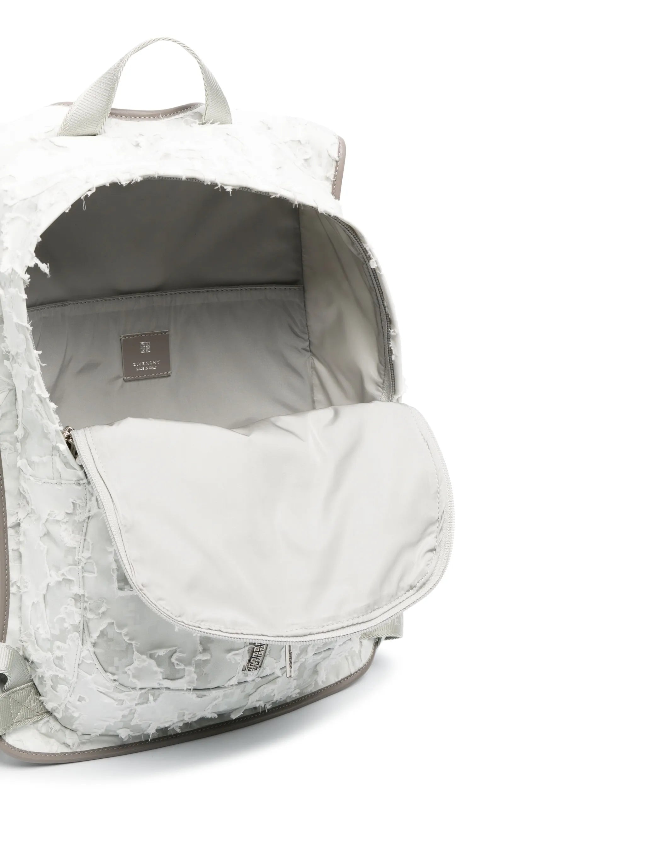 logo-detail distressed backpack