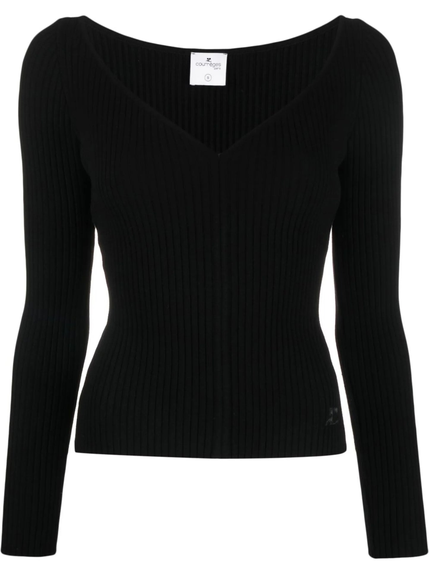 V-neck ribbed jumper