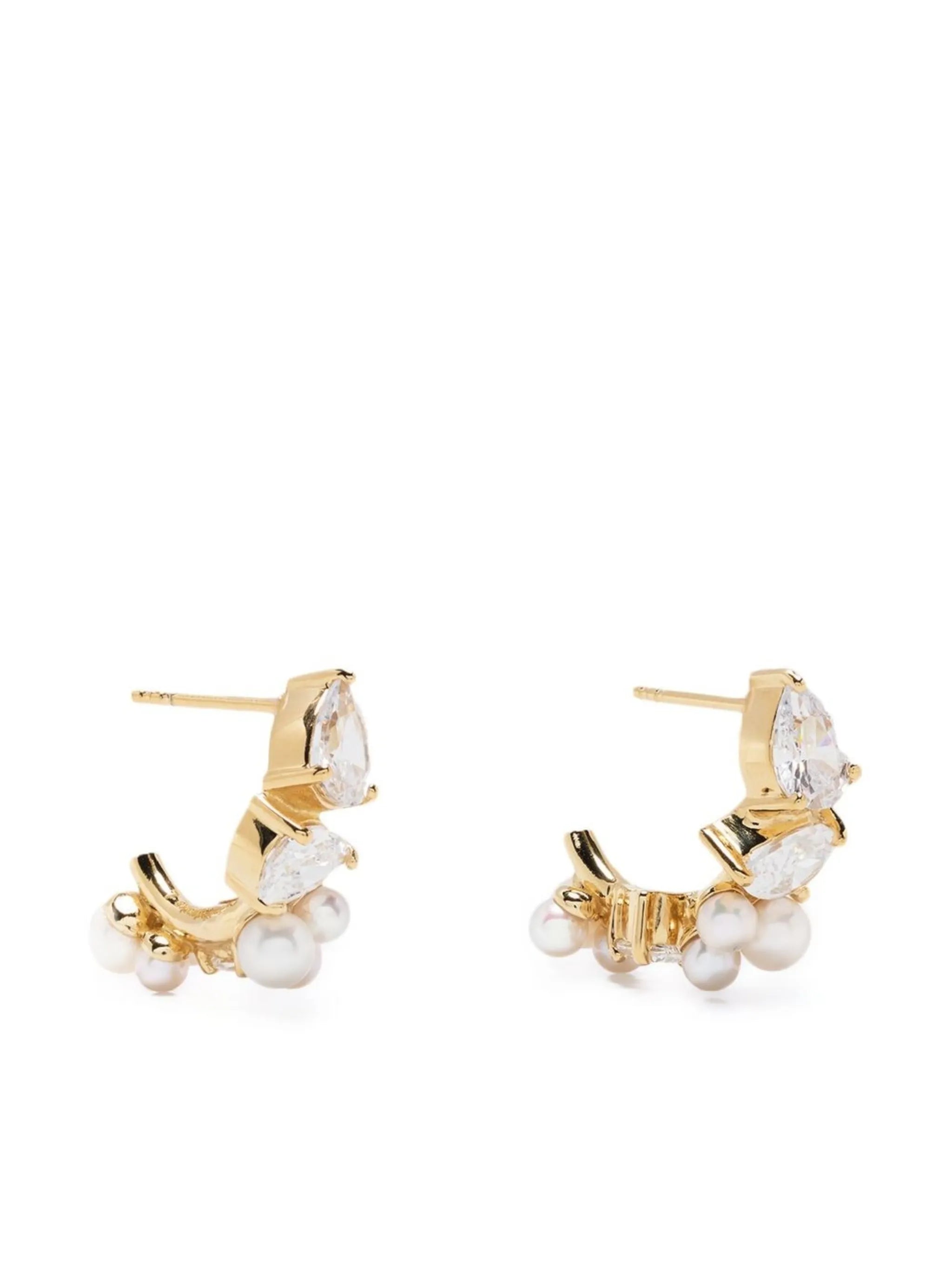 pearl and gem embellished earrings
