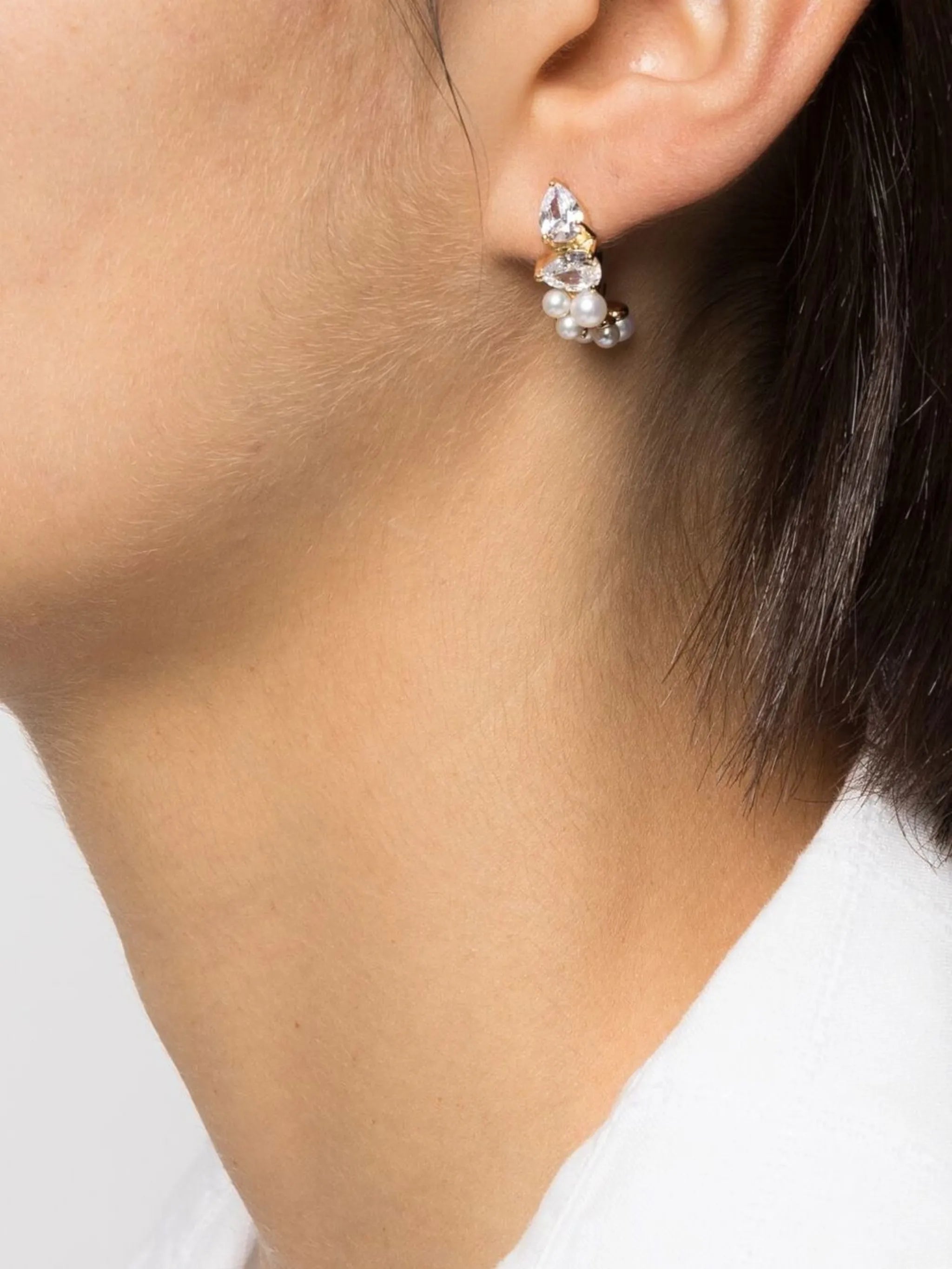 pearl and gem embellished earrings