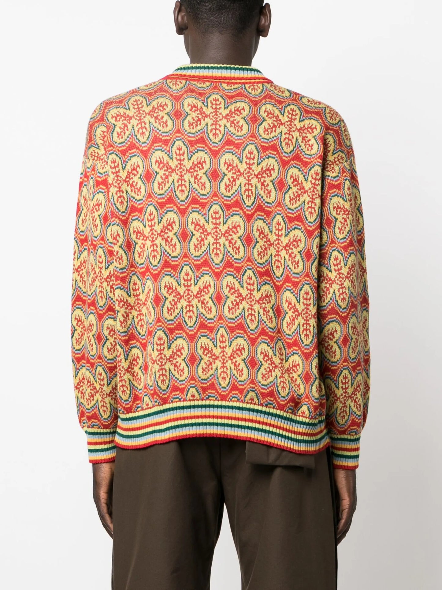 graphic-print half-zip jumper