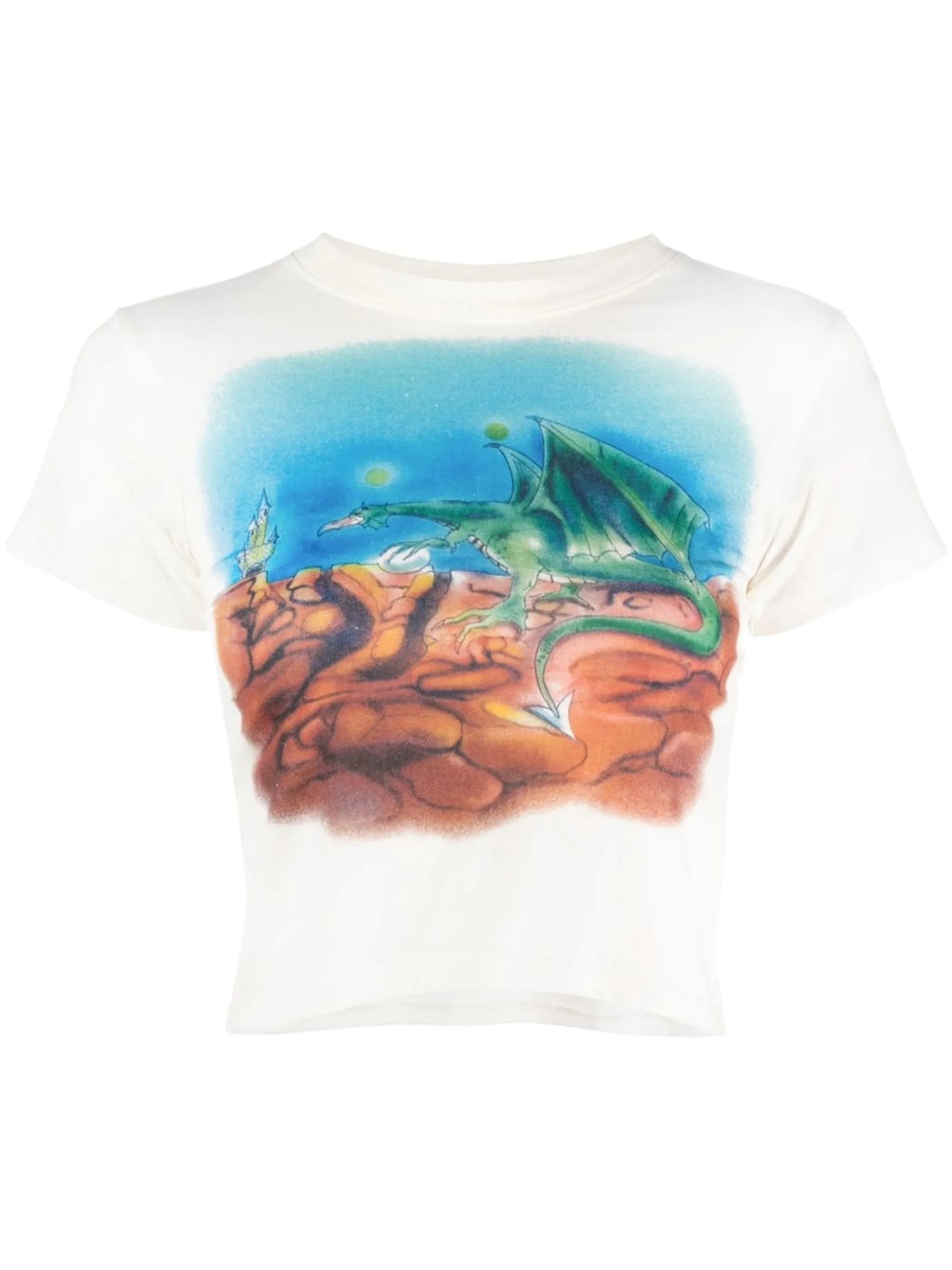 graphic-print cropped T-shirt