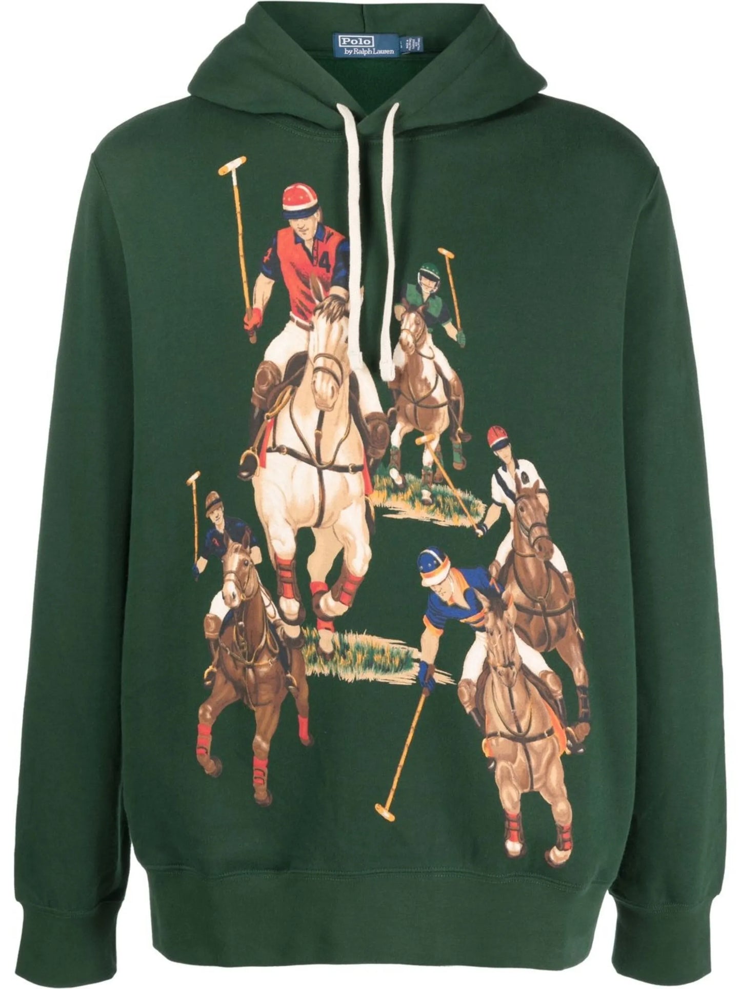 equestrian-print drawstring hoodie