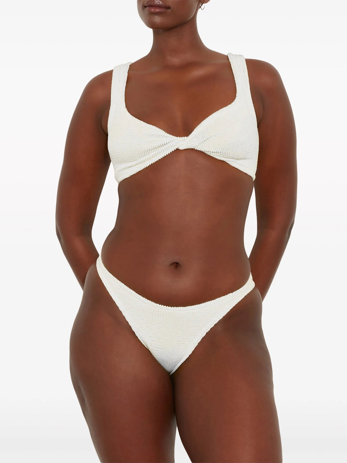 Juno twisted-top crinkled bikini